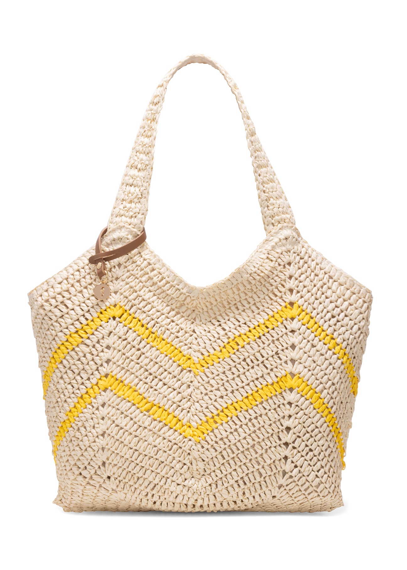 Shopper kabelka z imitácie slamy TOREC-0942A-25(W25)
