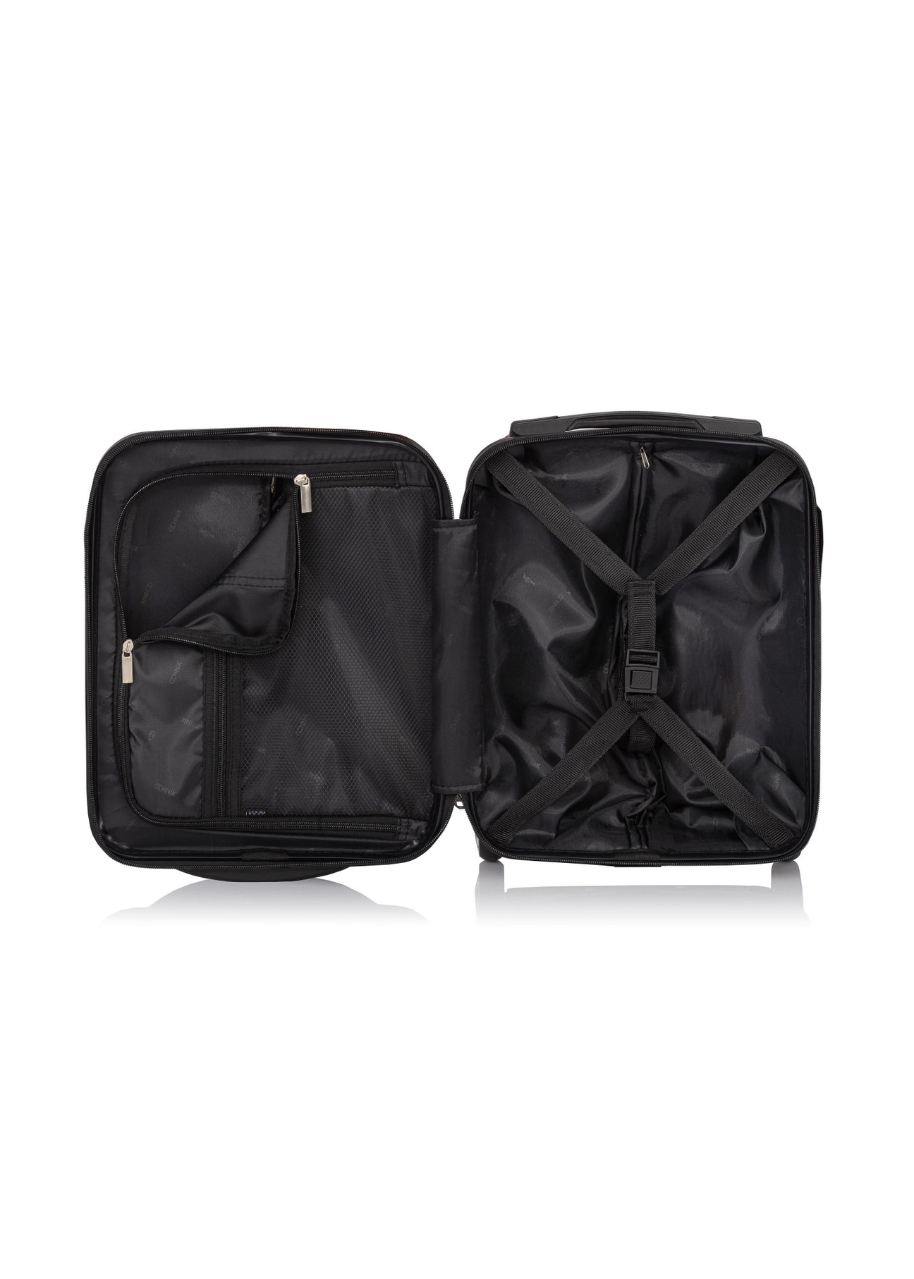 Príručný kufor na kolieskach WALPC-0012-7C-16(W26), pohľad na produkt vo vnútri na bielom pozadí.