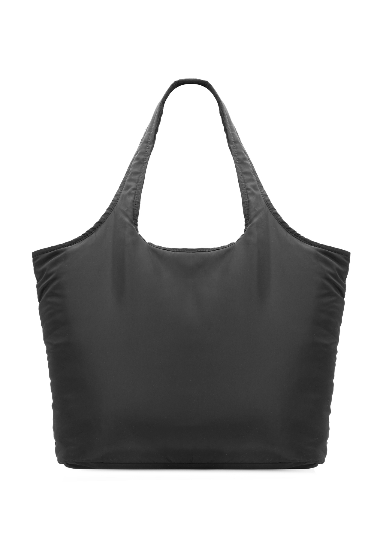 Veľká nylonová dámska kabelka TOREN-0340-99(W26), pohľad na produkt zozadu na bielom pozadí.