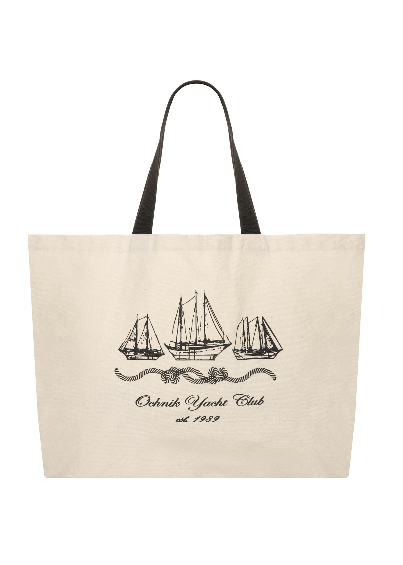 Krémová bavlnená taška s potlačou TOREN-0136-0P(W26), pohľad spredu na produkt na bielom pozadí.