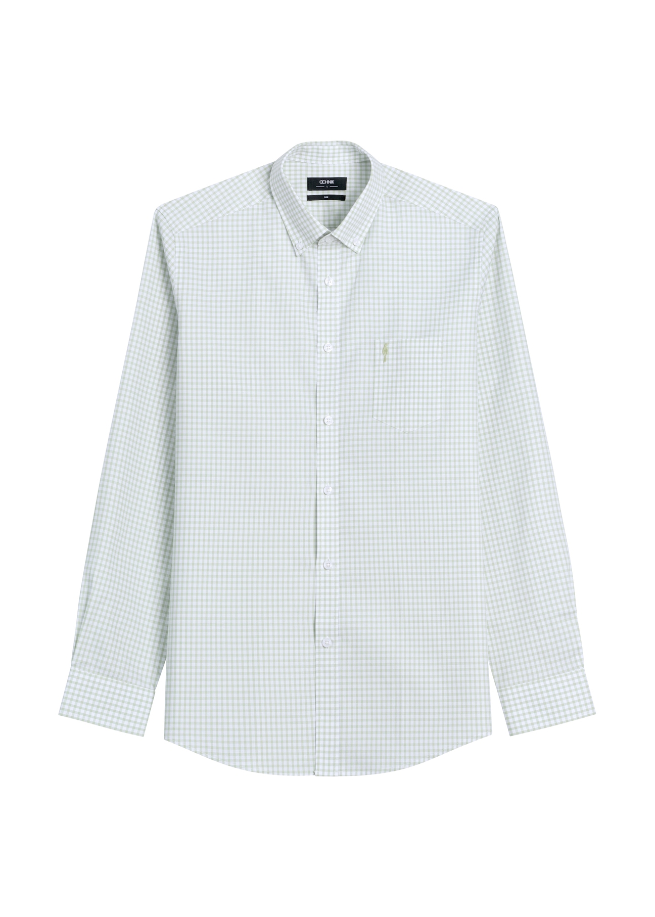 Pánska šalviová košeľa z bavlny  KOSMT-0277-8F(W26)