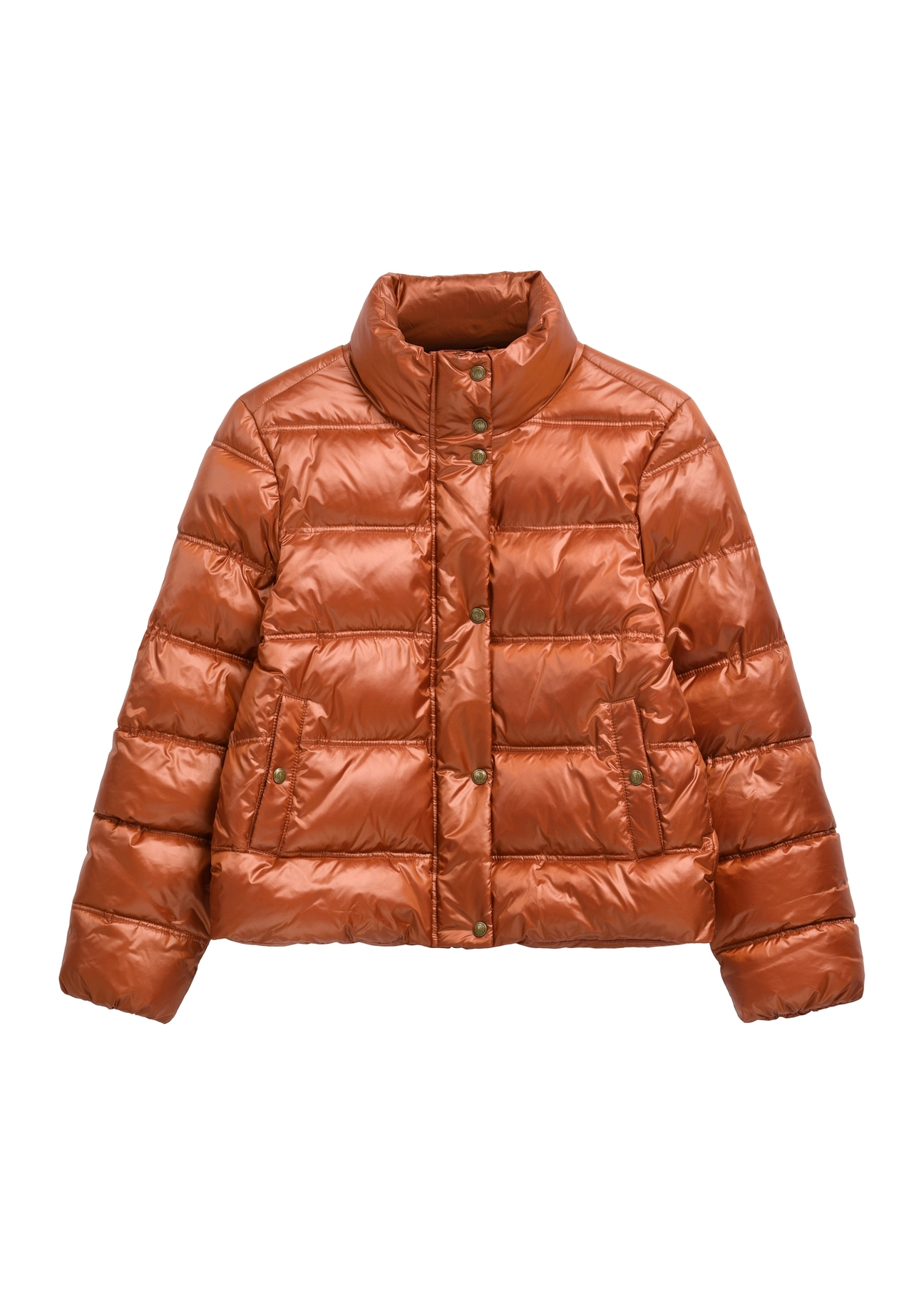 Dámska bunda so stojatým golierom v červenej farbe KURDT-0669-3D(Z26)