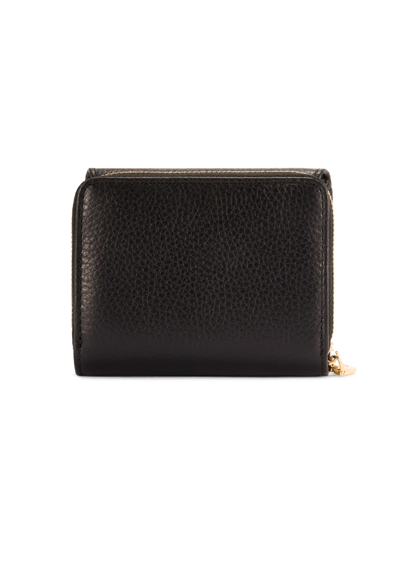 Čierna kožená dámska peňaženka s RFID ochranou PORES-0825RFID-99(Z25), pohľad na produkt zozadu na bielom pozadí.