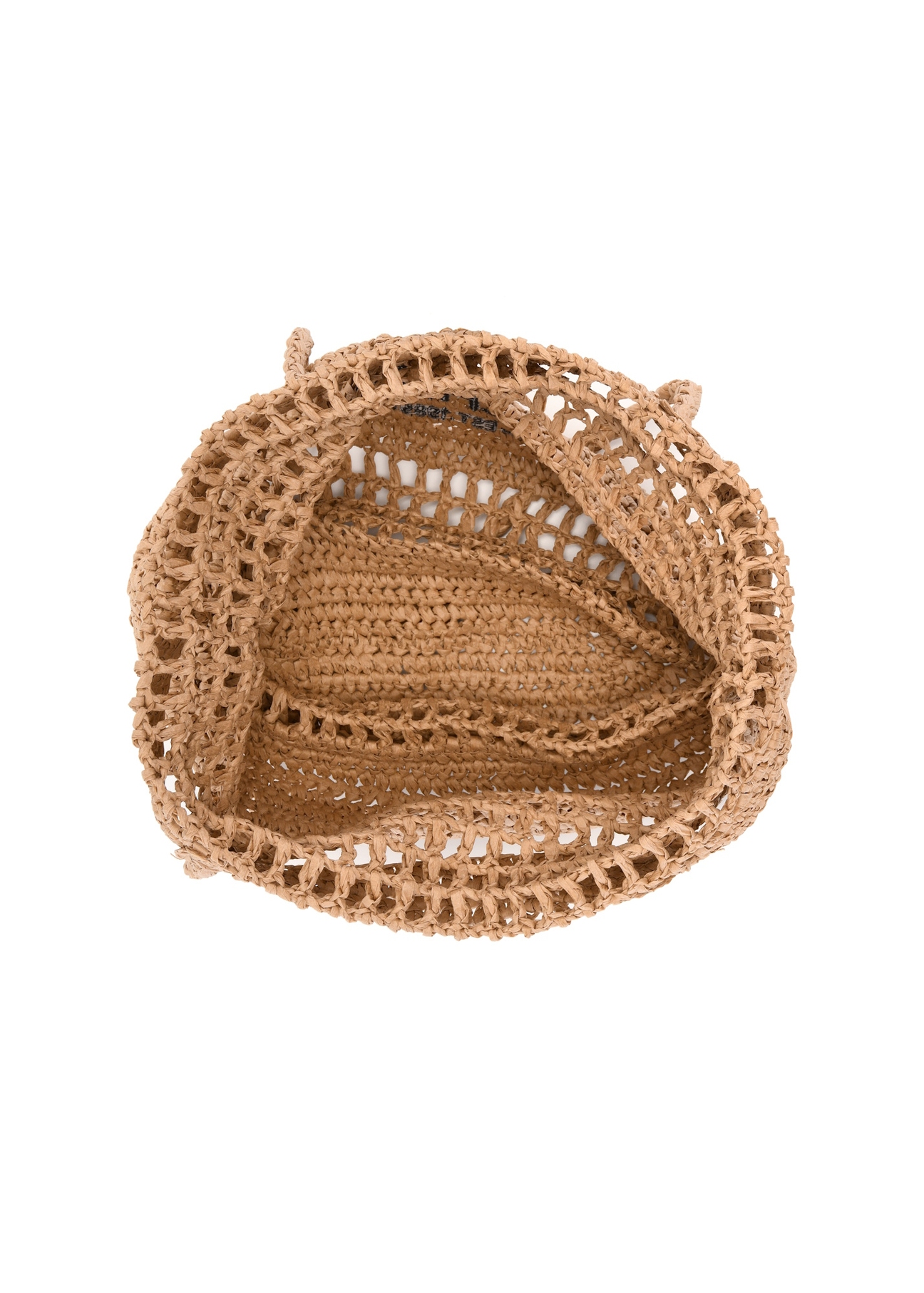 Dámska slamená béžová nákupná taška TOREC-0924-1E(W26), pohľad na produkt vo vnútri na bielom pozadí.