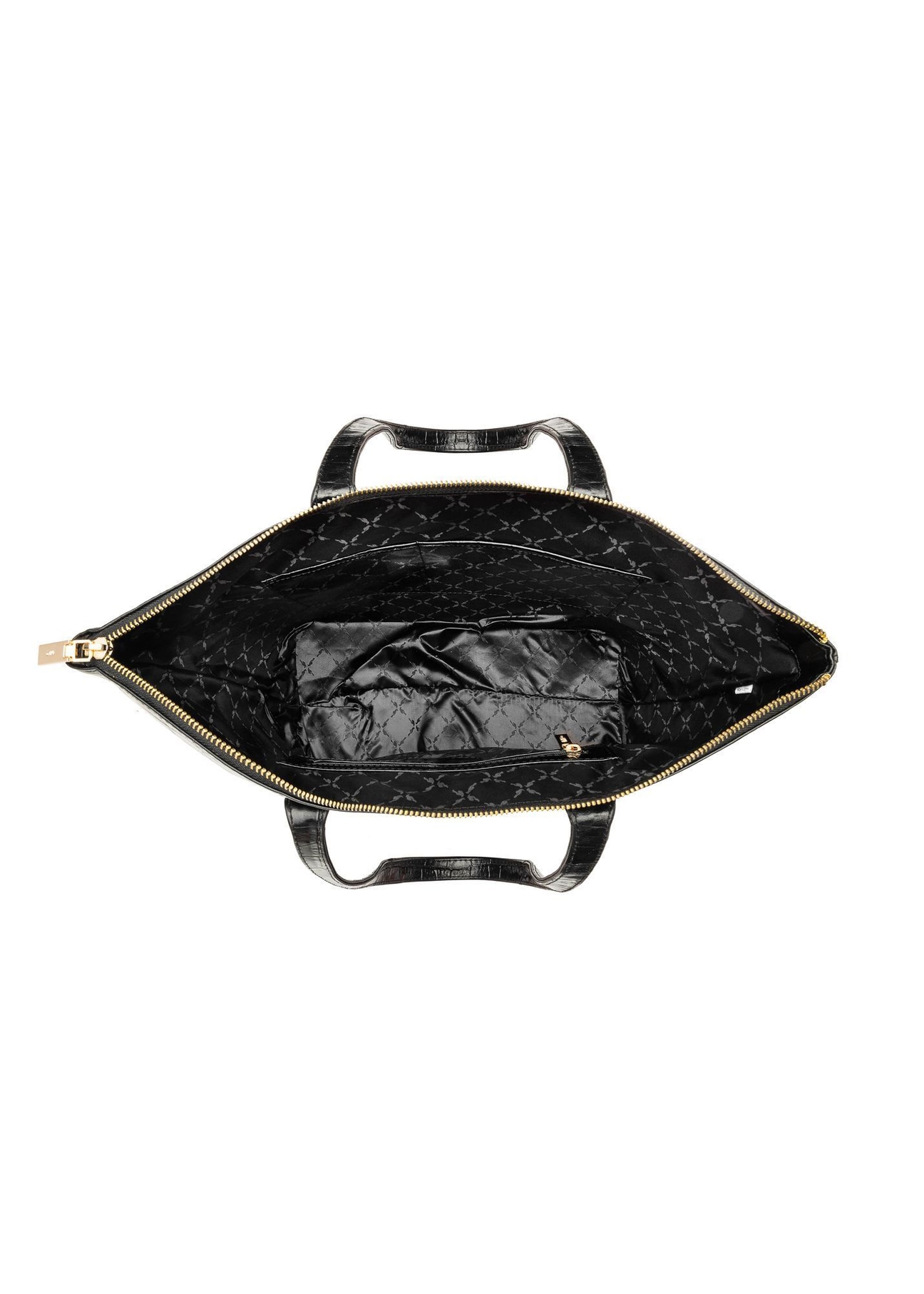 Dámska kožená nákupná kabelka TORES-0939F-9G(W26), pohľad na produkt vo vnútri na bielom pozadí.