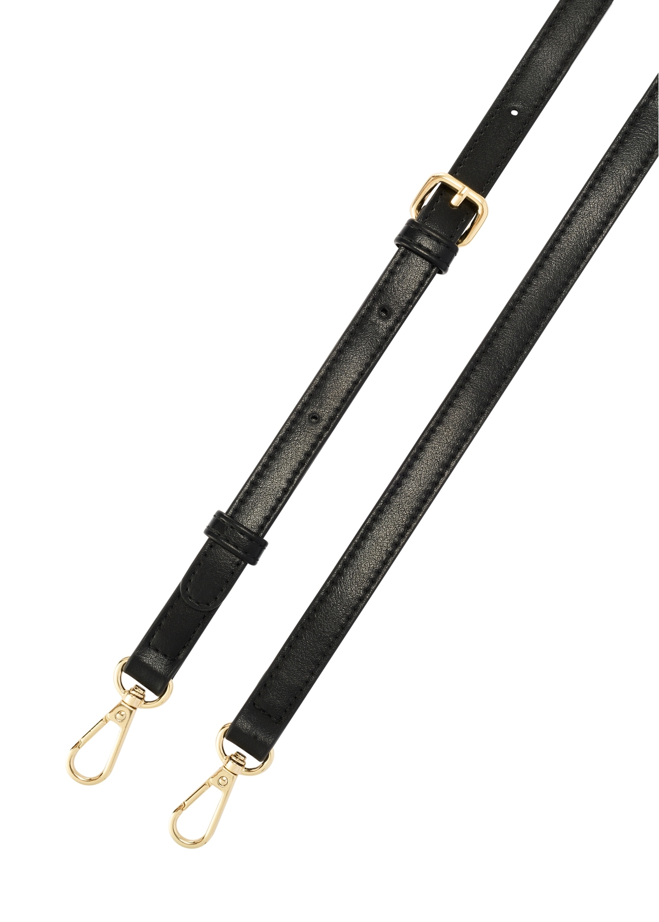 Malá čierna dámska kabelka TOREC-1163-99(W26), pohľad na produkt s popruhom na bielom pozadí.