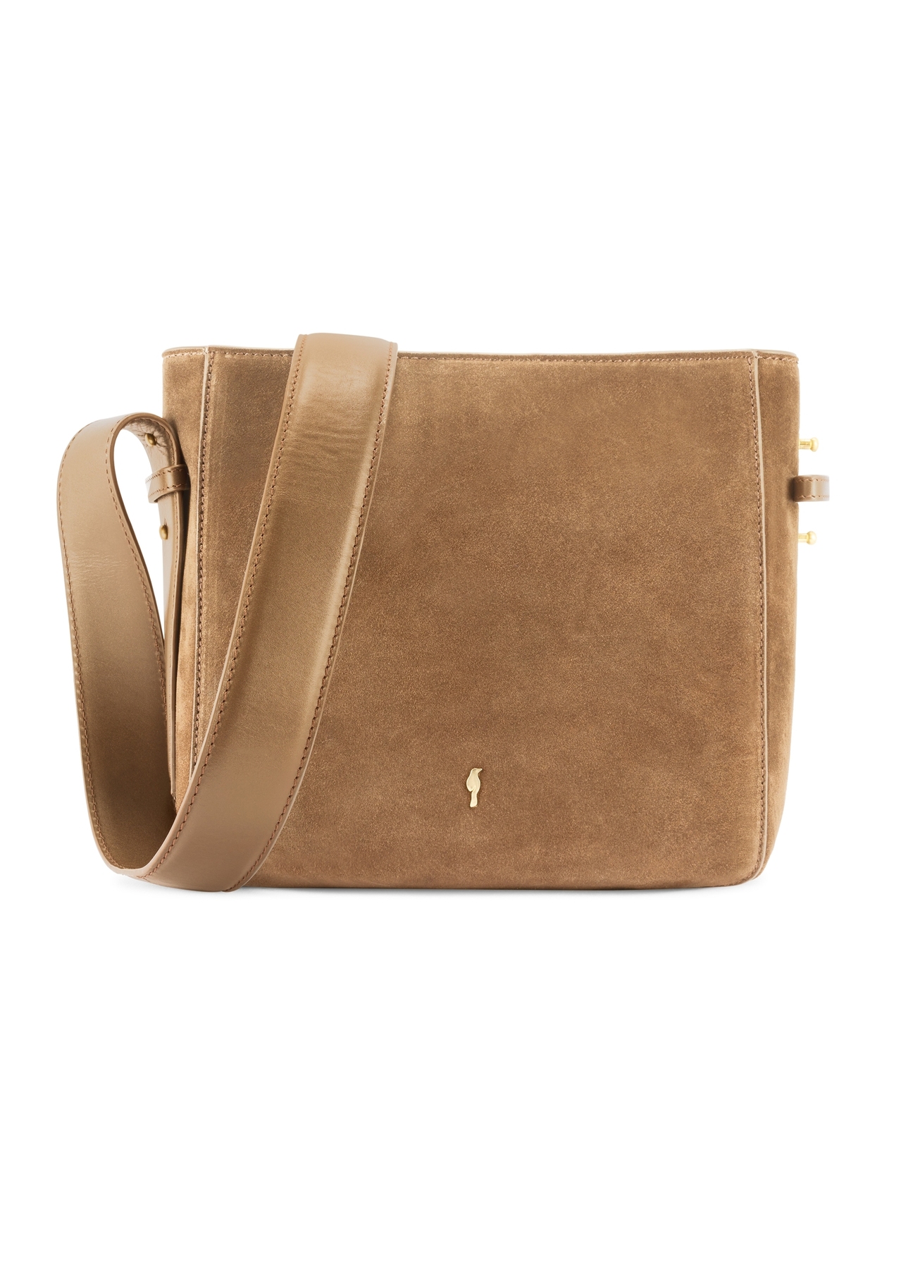 Dámska kožená kabelka béžovej farby TORES-1251-1B(W26) - pohľad spredu na produkt, na bielom pozadí.