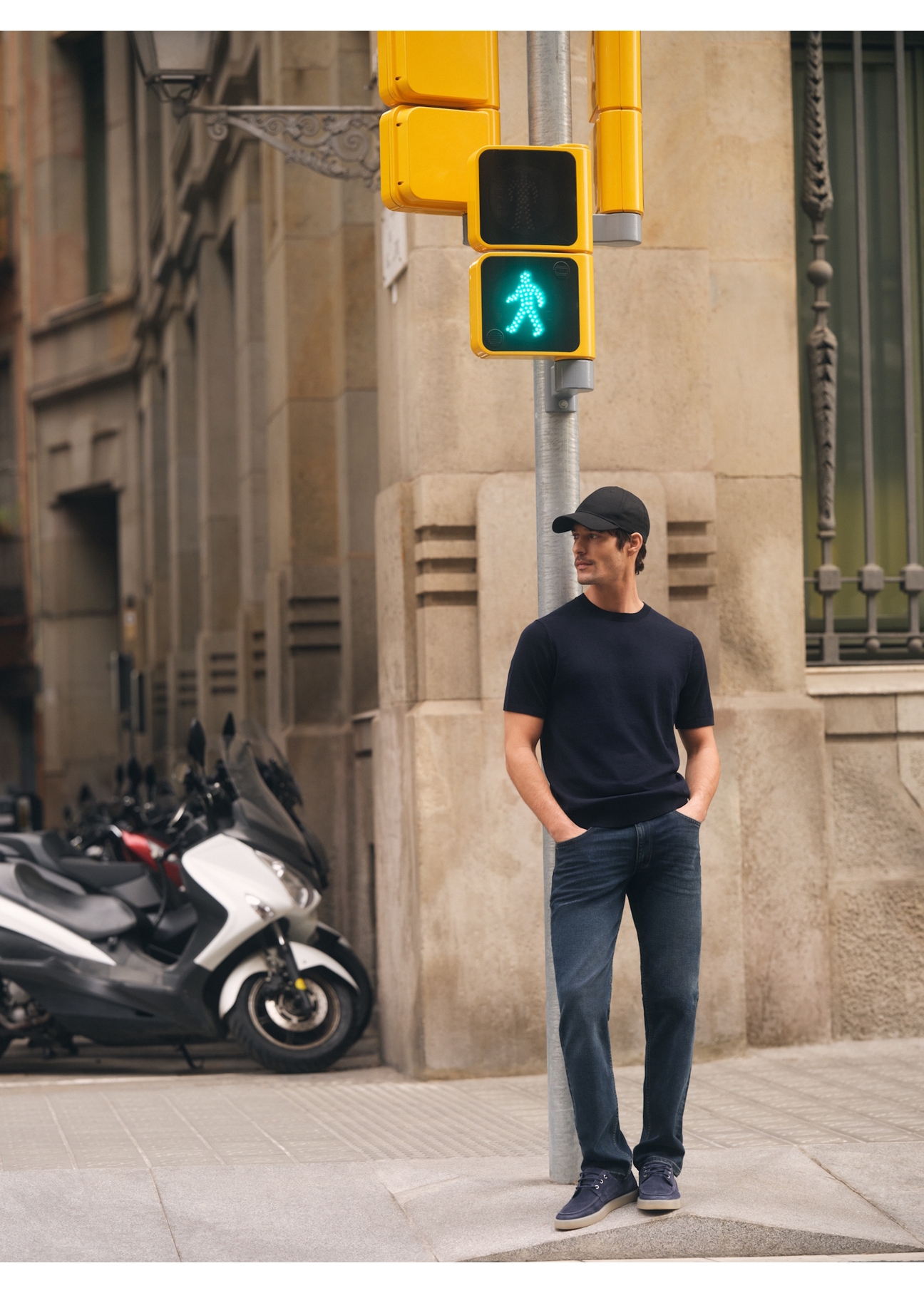 Námornícky modré pánske tričko s hodvábom TSHMT-0138-7E(W26)