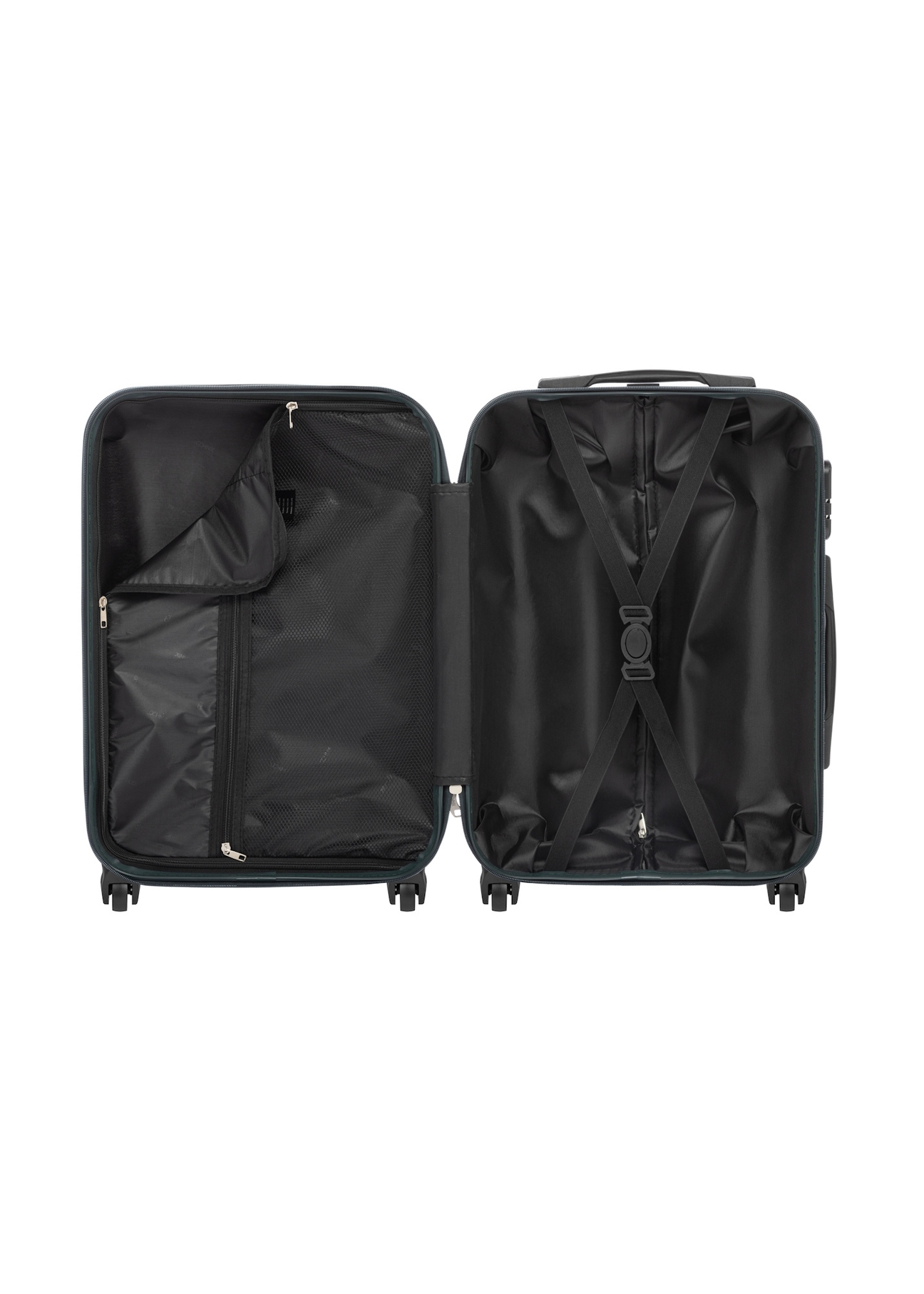 Malý kufor na kolieskach WALAB-0077-8C-19(W26), pohľad na produkt vo vnútri na bielom pozadí.