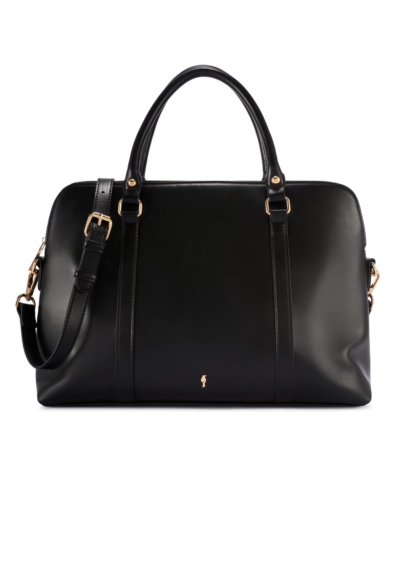 Čierna dámska taška na notebook TOREC-1130-99(W26), pohľad spredu na bielom pozadí.