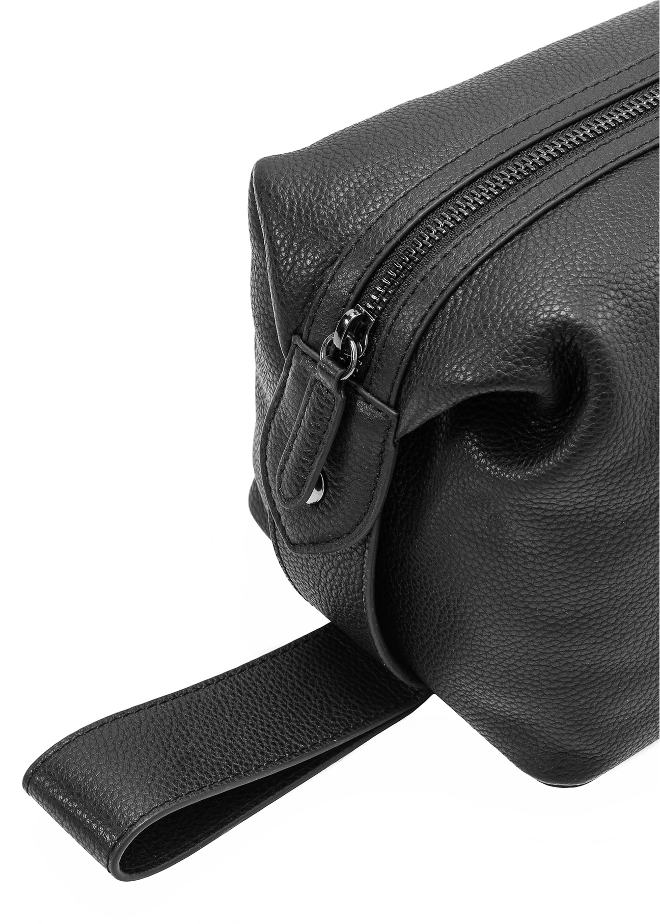 Veľká čierna pánska kozmetická taška TORMS-0475-99(Z25), detail produktu na bielom pozadí.