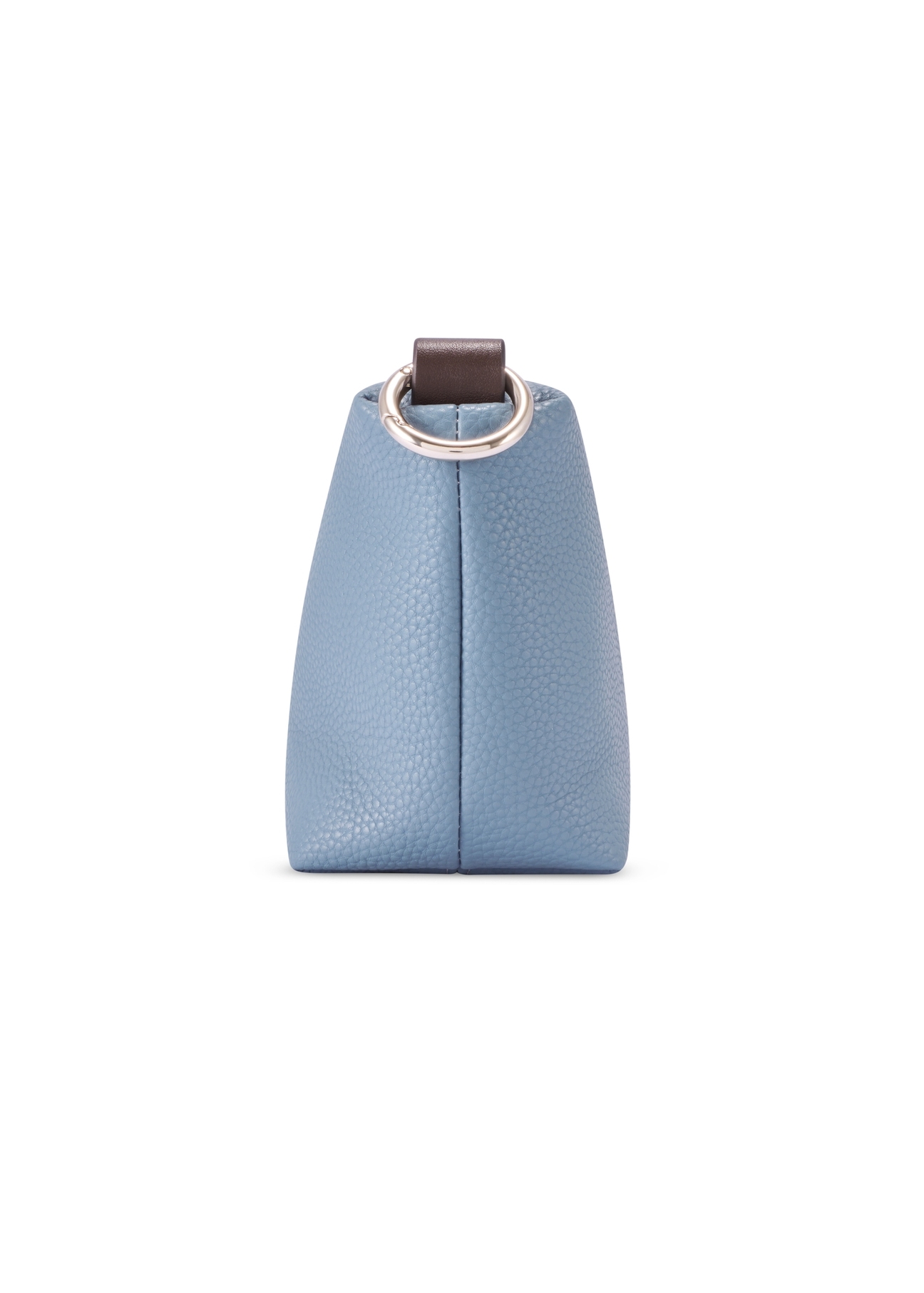 Malá modrá dámska kabelka TOREC-0882-7C(W26), bočný pohľad na produkt na bielom pozadí.