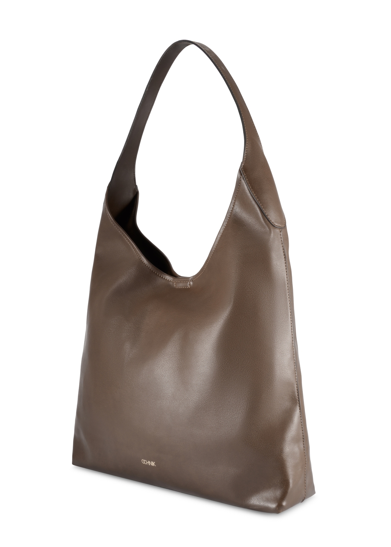 Svetlohnedá veľká dámska kabelka TOREC-1199-1K(W26), diagonálny pohľad na produkt na bielom pozadí.