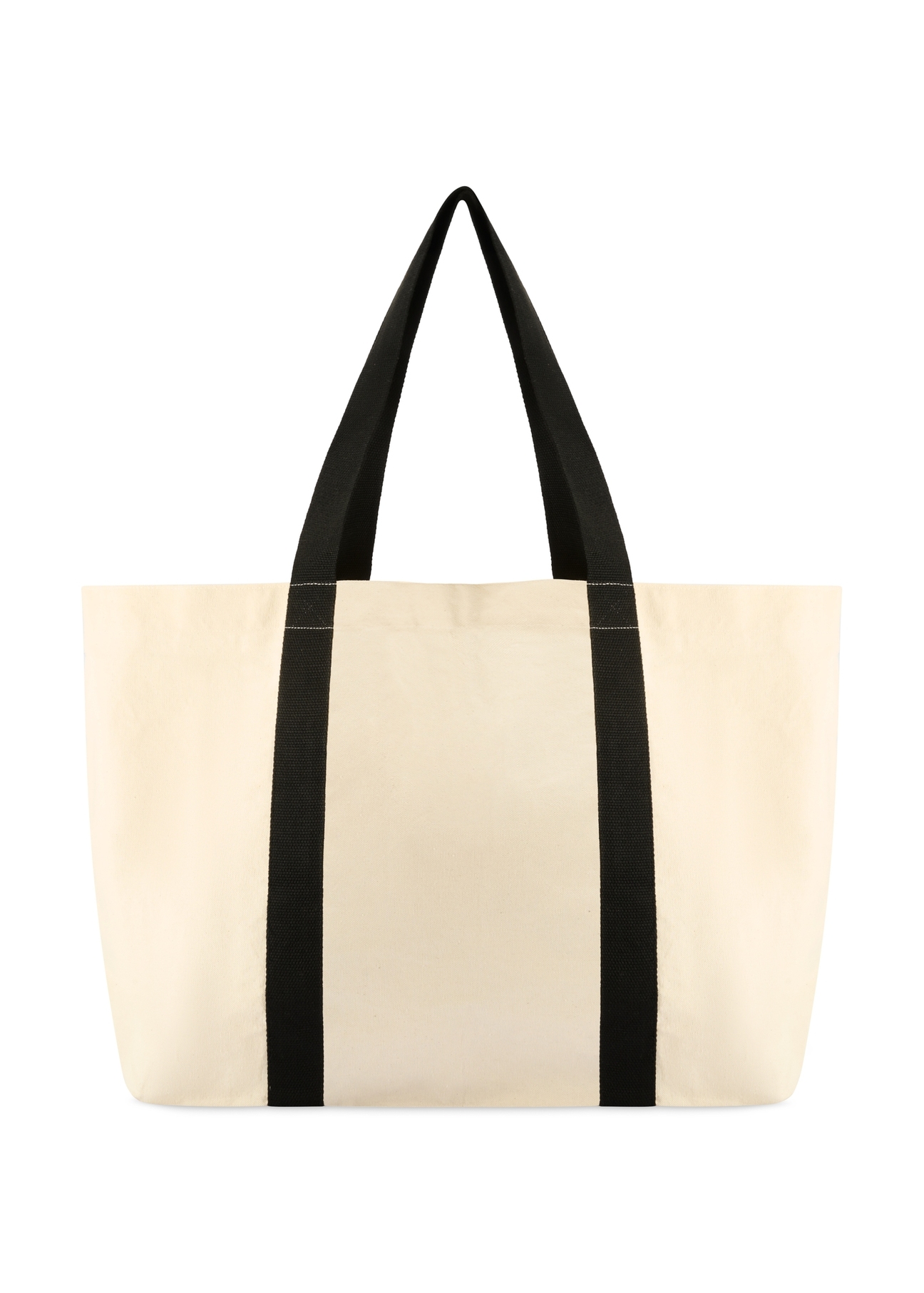 Béžová bavlnená taška TOREN-0333-1E(W26) - pohľad na produkt zozadu, na bielom pozadí.