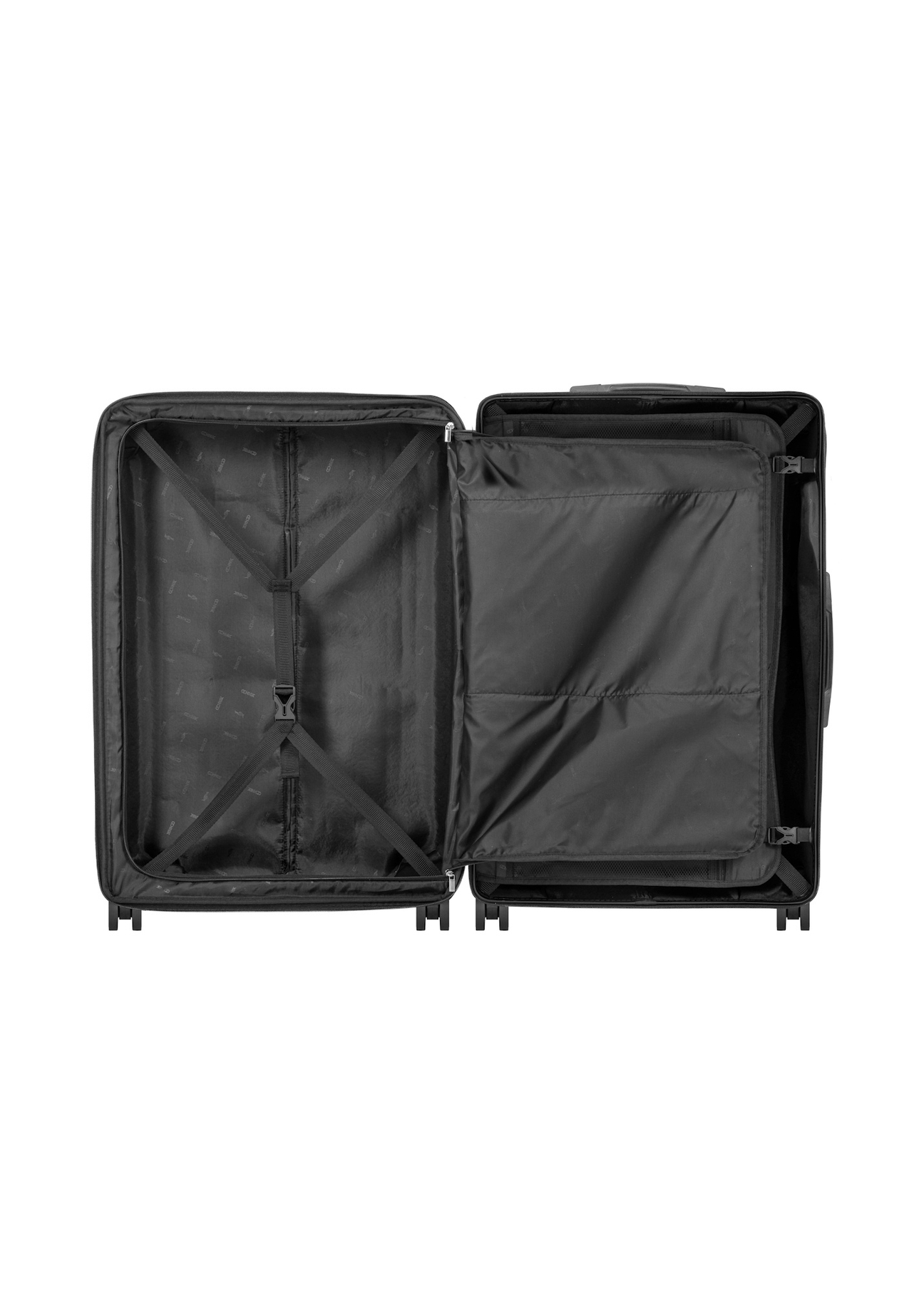 Veľký kufor na kolieskach WALAB-0073-2X-28(W26), pohľad na produkt vo vnútri na bielom pozadí.