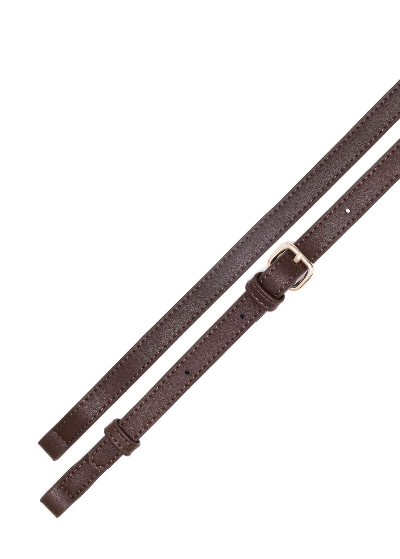 Hnedá malá dámska hobo kabelka TOREC-1097-89(Z25), pohľad na produkt s popruhmi na bielom pozadí.