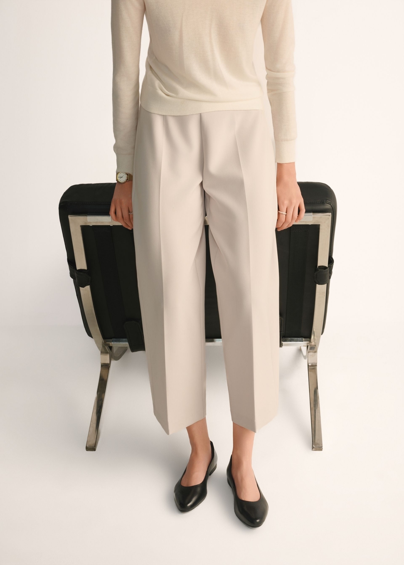 Čierne kožené baleríny BUTYD-1049B-99(W26)