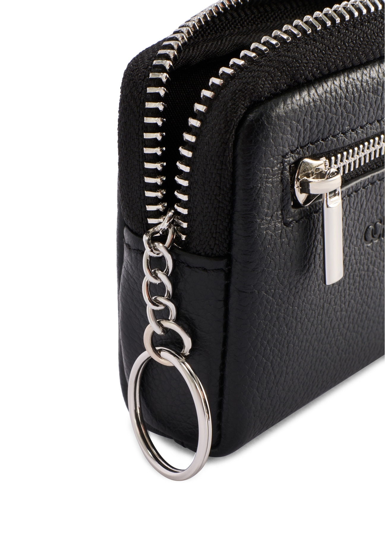 Čierna pánska kožená peňaženka PORMS-0689-9I(W26), detail produktu na bielom pozadí.