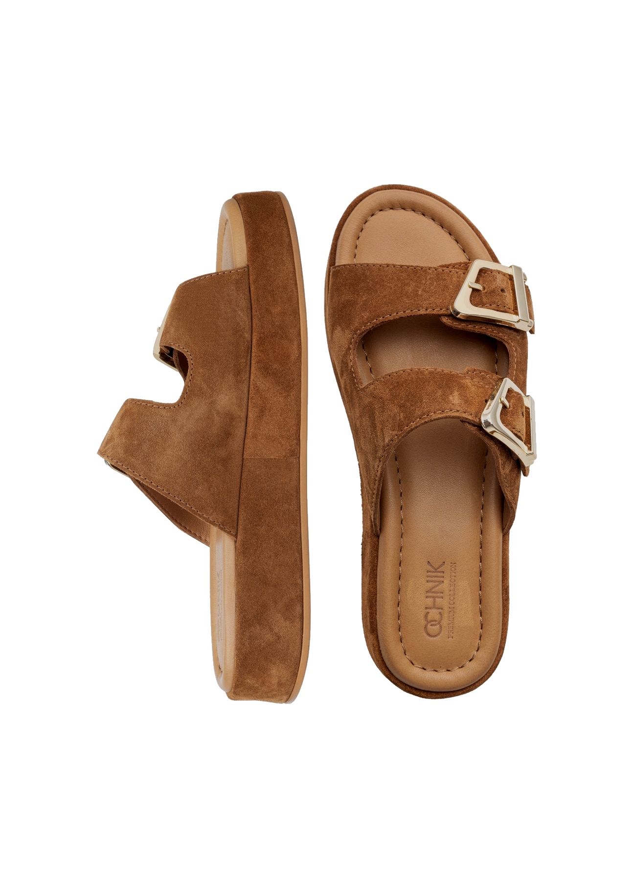 Dámske semišové šľapky na platforme BUTYD-1242-1D(W26)