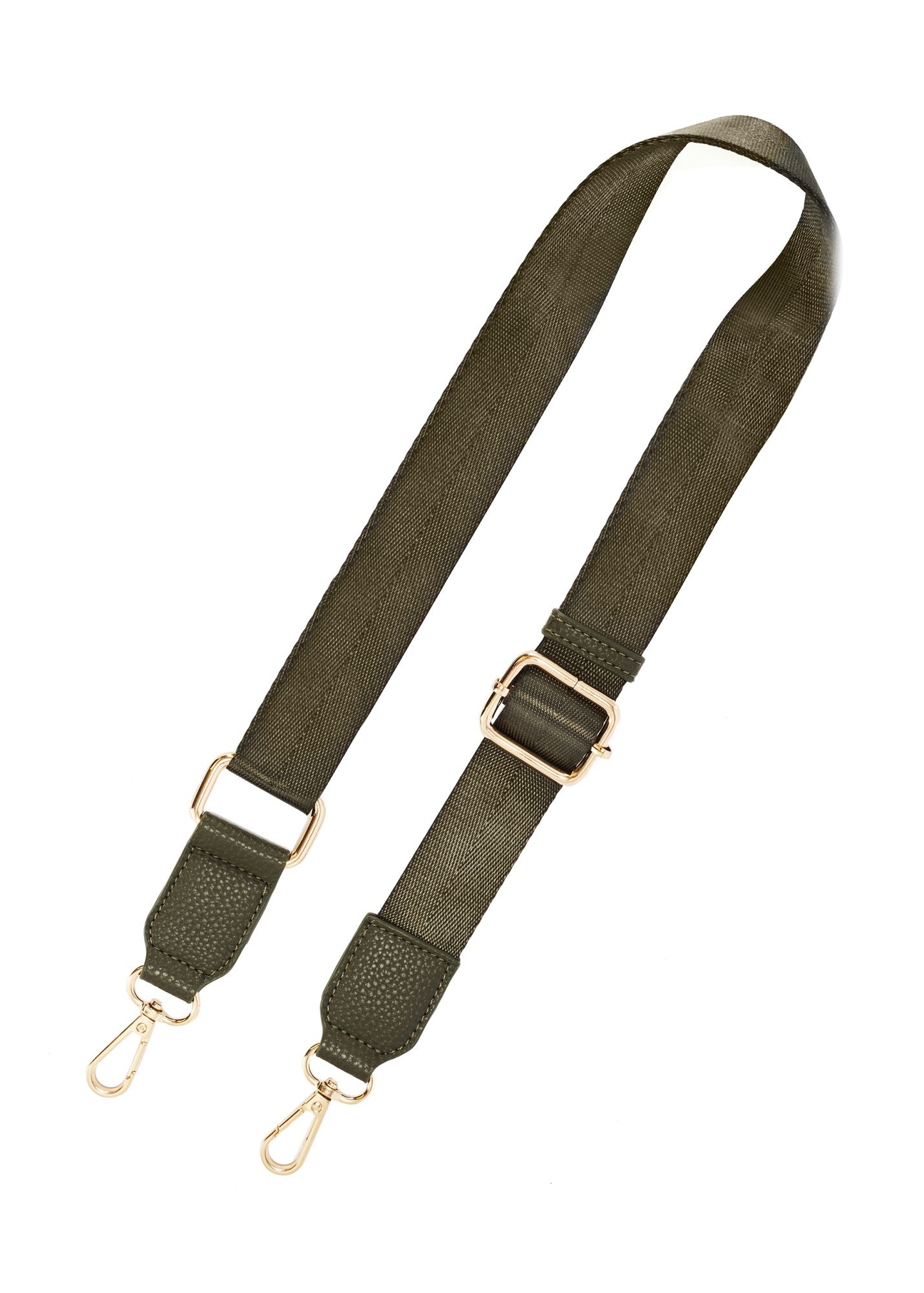 Dámska khaki kabelka cez rameno TOREC-0708B-55(Z25), pohľad na odnímateľný popruh produktu, pohľad na bielom pozadí.