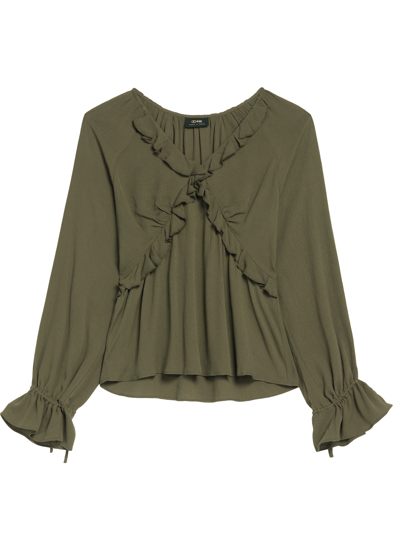 Dámska blúzka v khaki farbe BLUDT-0194-55(Z25)