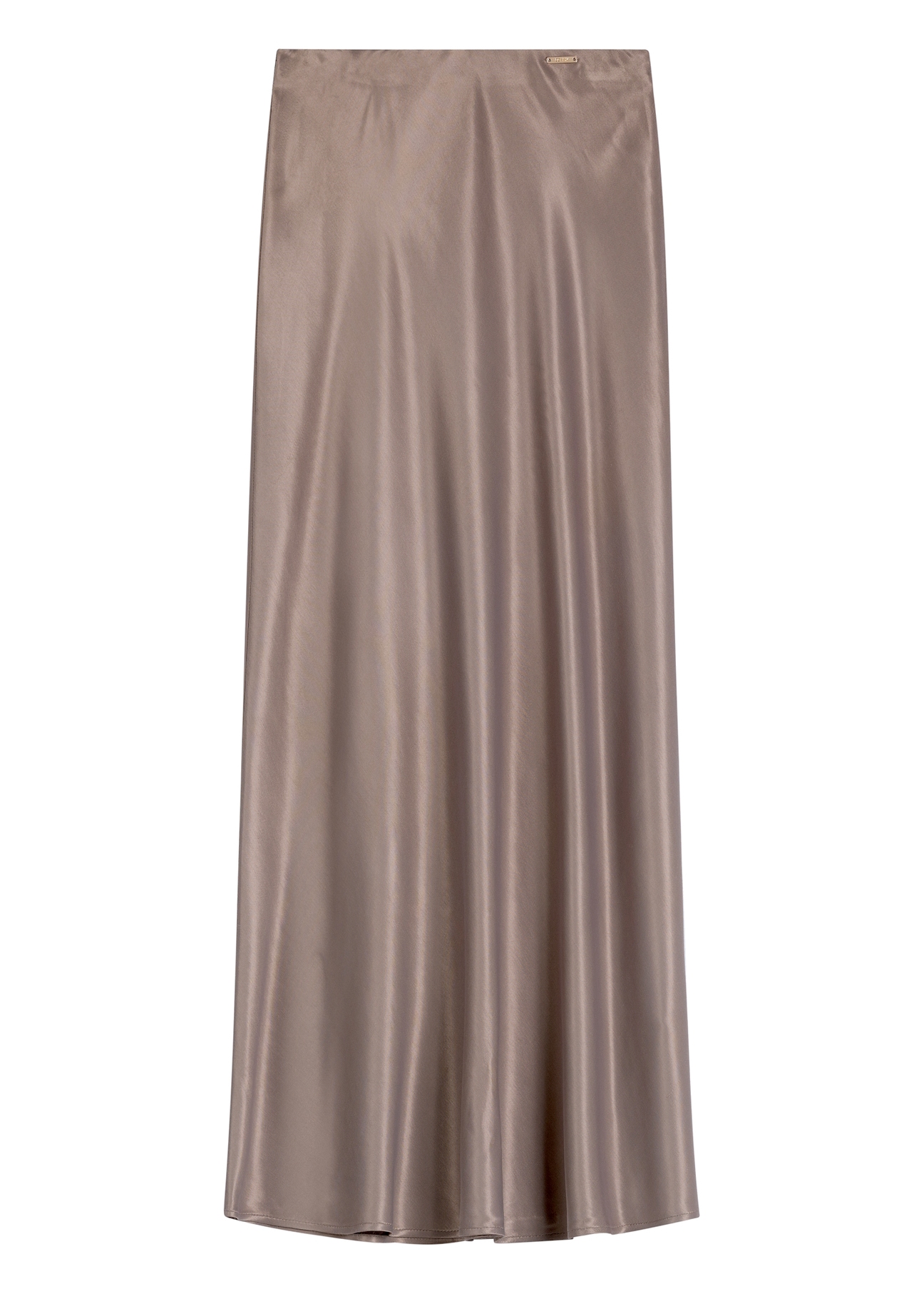 Hnedá dámska sukňa SPCDT-0122-1K(W26) - pohľad spredu na produkt, na bielom pozadí.