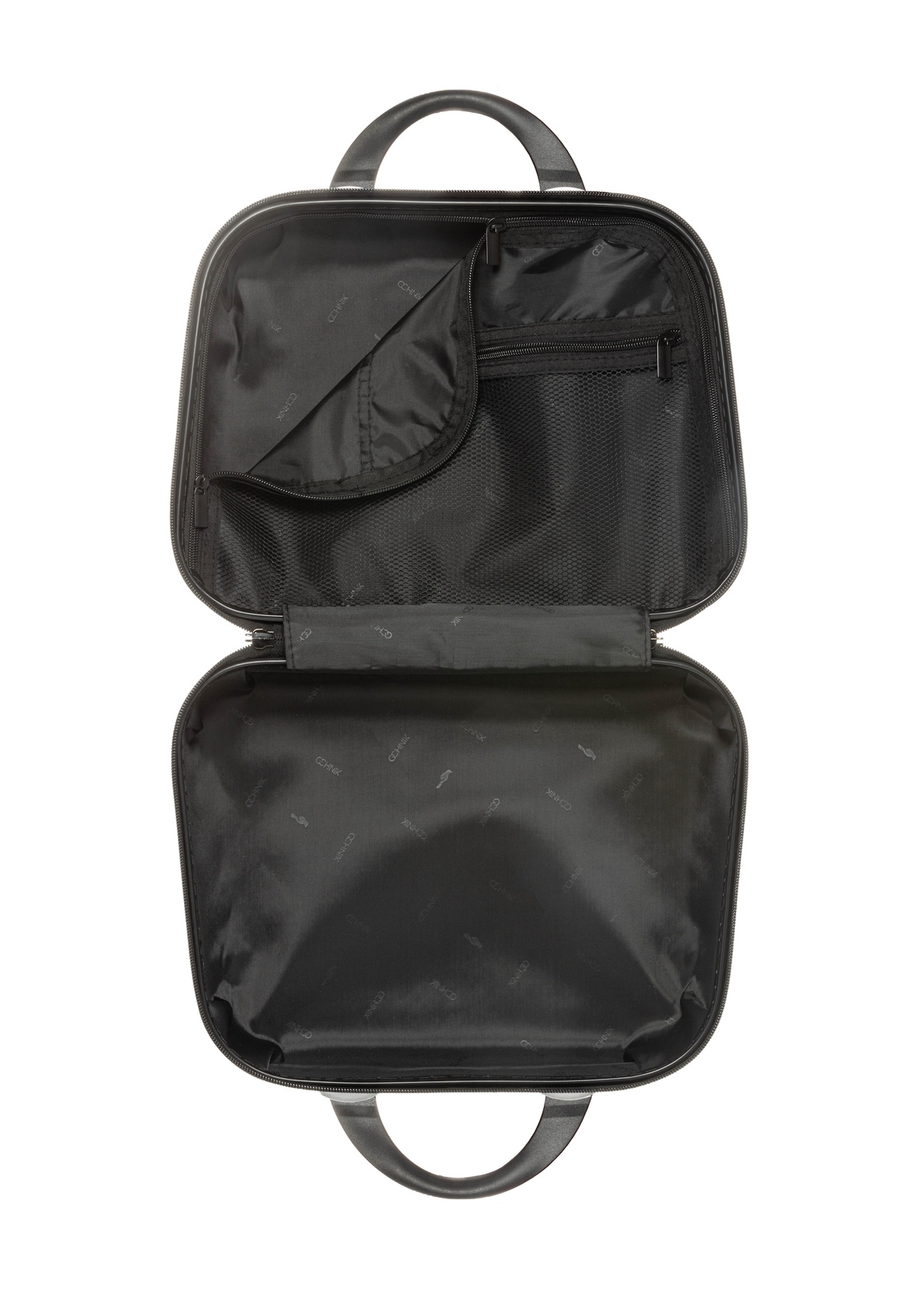 Cestovná kozmetická taštička WALPC-0012-2X-14(W26), pohľad na produkt vo vnútri na bielom pozadí.