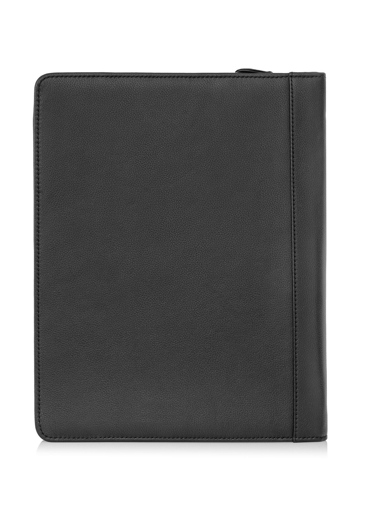 Pánska čierna kožená aktovka TORMS-0410R-9I(W26), pohľad na produkt zozadu na bielom pozadí.