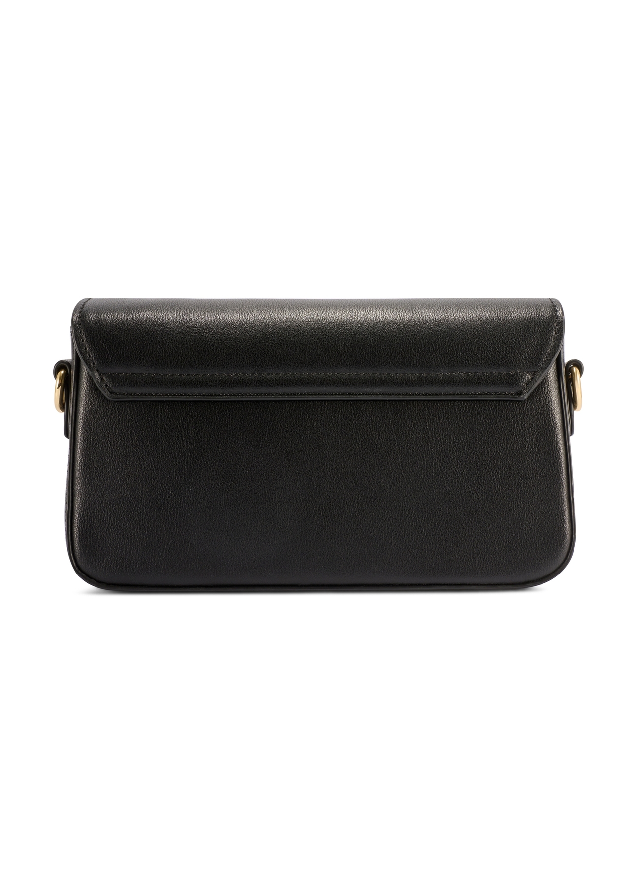 Malá čierna dámska kabelka TOREC-1171-99(W26), pohľad na produkt zozadu na bielom pozadí.