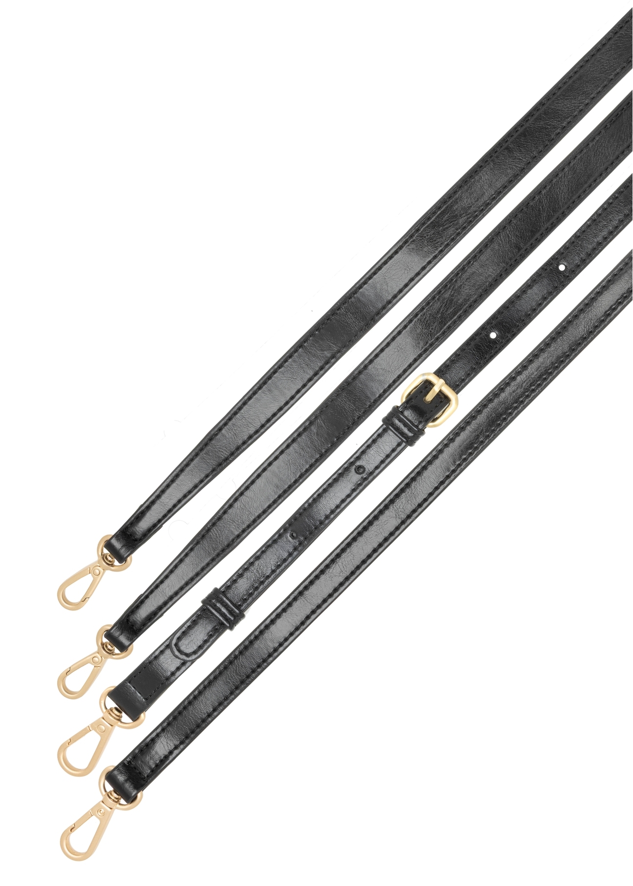 Čierna dámska taška cez rameno TOREC-1167-9F(W26), pohľad na produkt s popruhmi na bielom pozadí.