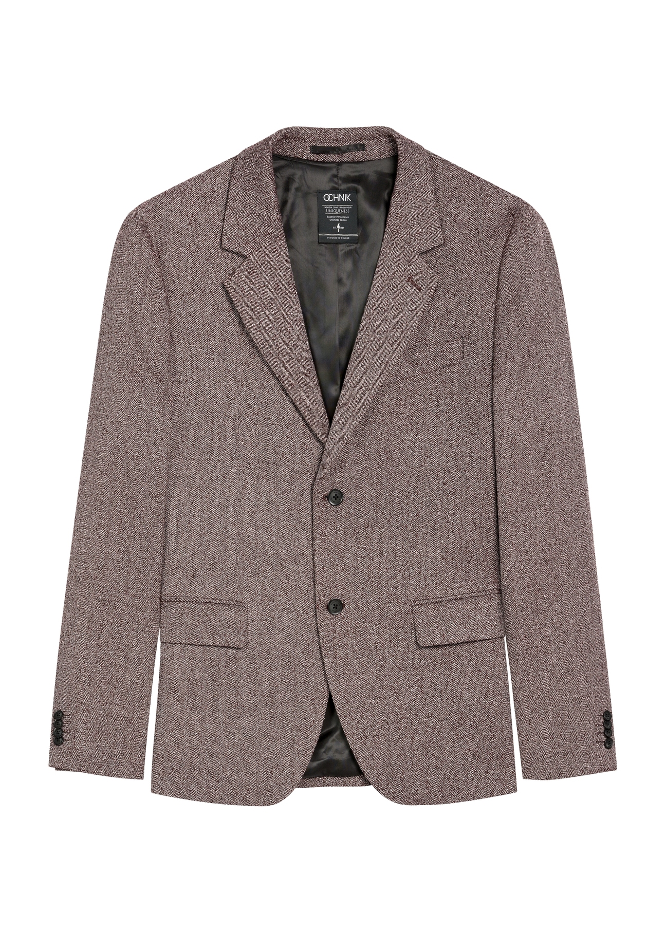 Pánska bordová bunda MARMT-0021-49(Z25), pohľad na produkt spredu na bielom pozadí.