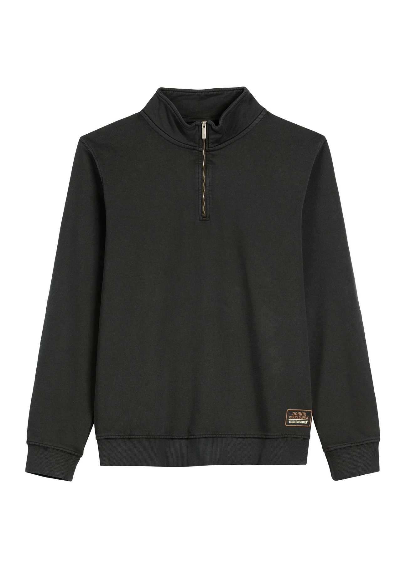 Pánska čierna bavlnená mikina BLZMT-0077-99(W26) - pohľad spredu na produkt, na bielom pozadí.