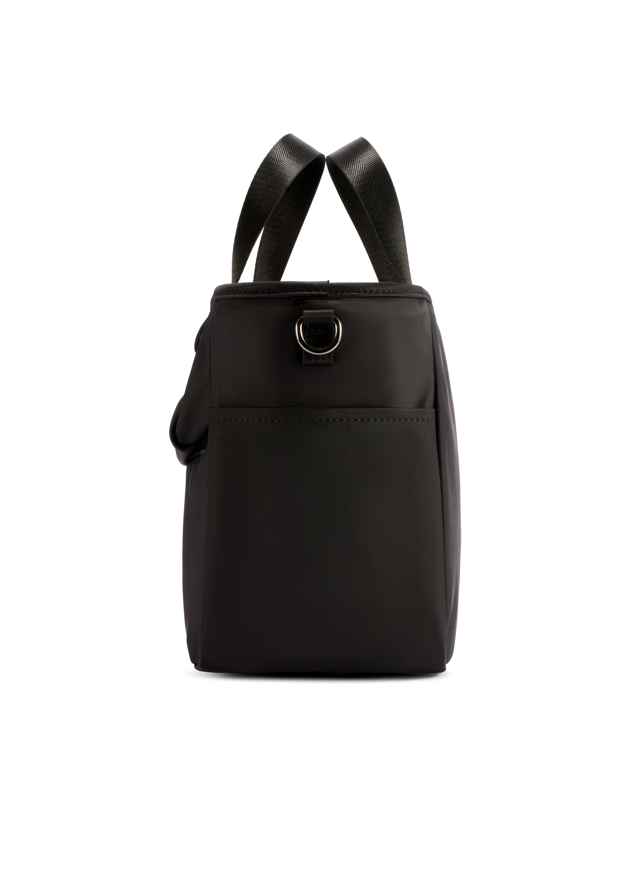 Čierna obedárová taška TOREN-0346-99(W26) - bočný pohľad na produkt, na bielom pozadí.