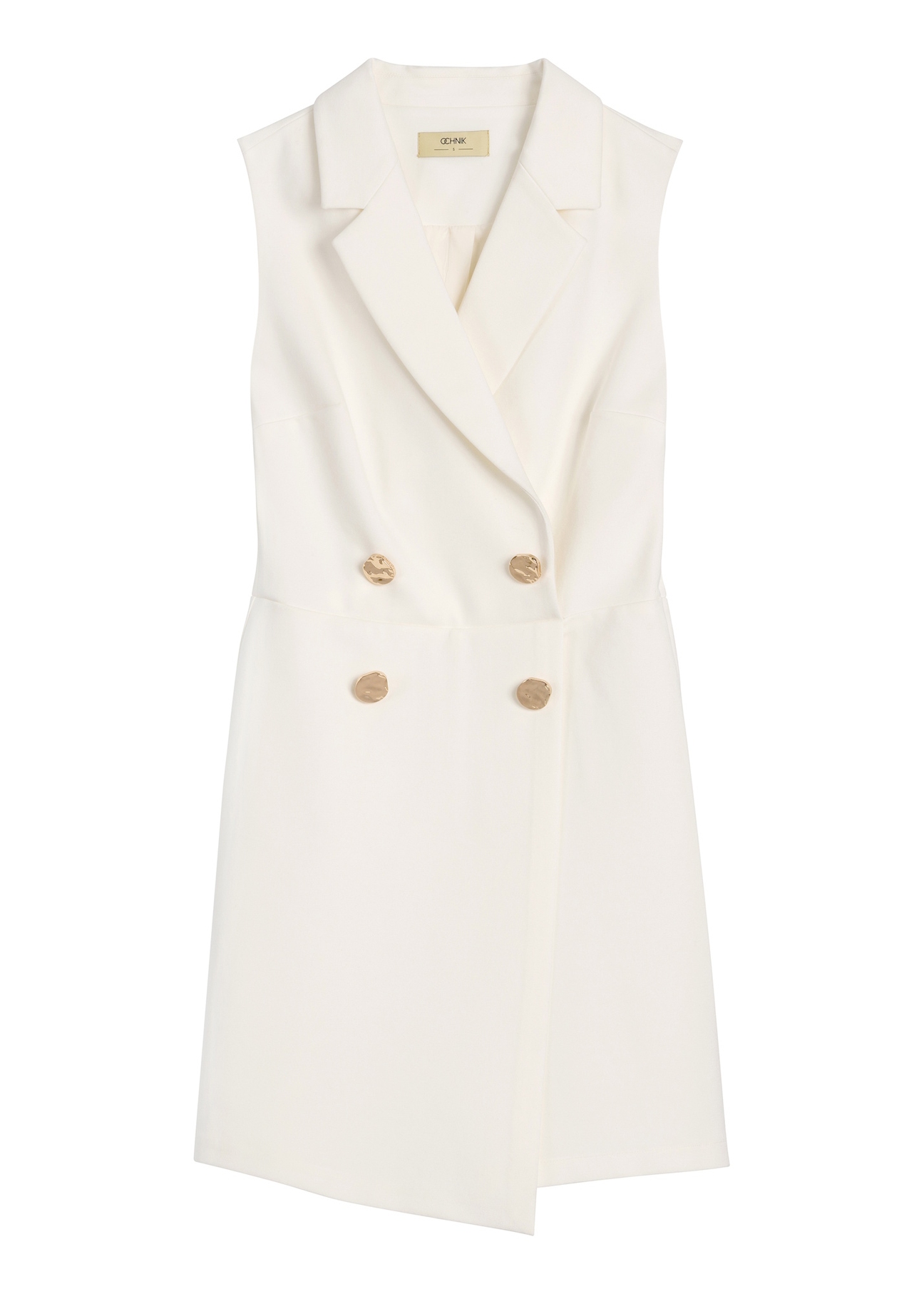 Dámsky biely overal KOBDT-0009-0B(W26) - pohľad spredu na produkt, na bielom pozadí.