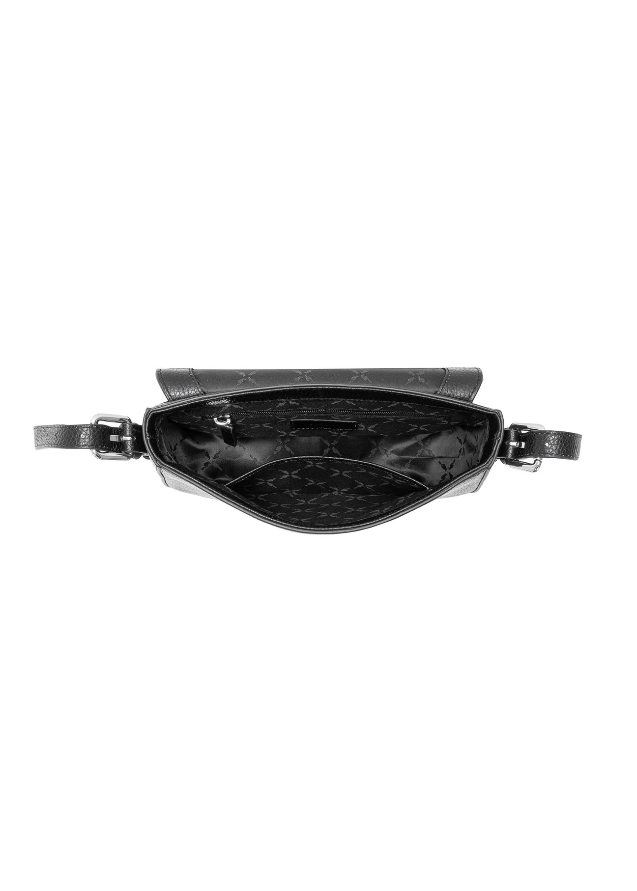 Čierna kožená dámska crossbody kabelka TORES-0985C-99(W25)