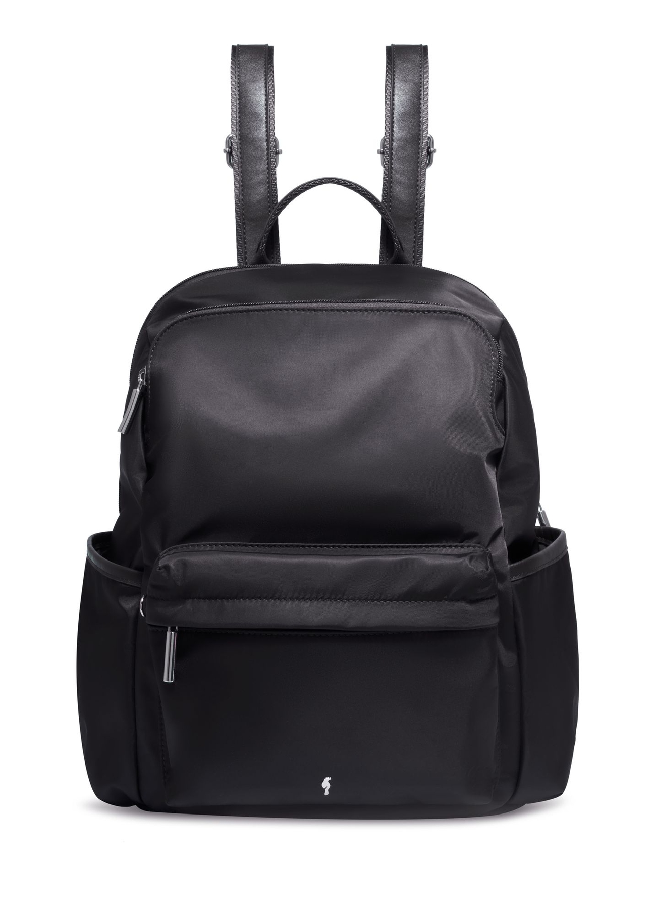 Čierny dámsky batoh TOREN-0357-99(Z26) - pohľad na produkt spredu, na bielom pozadí.