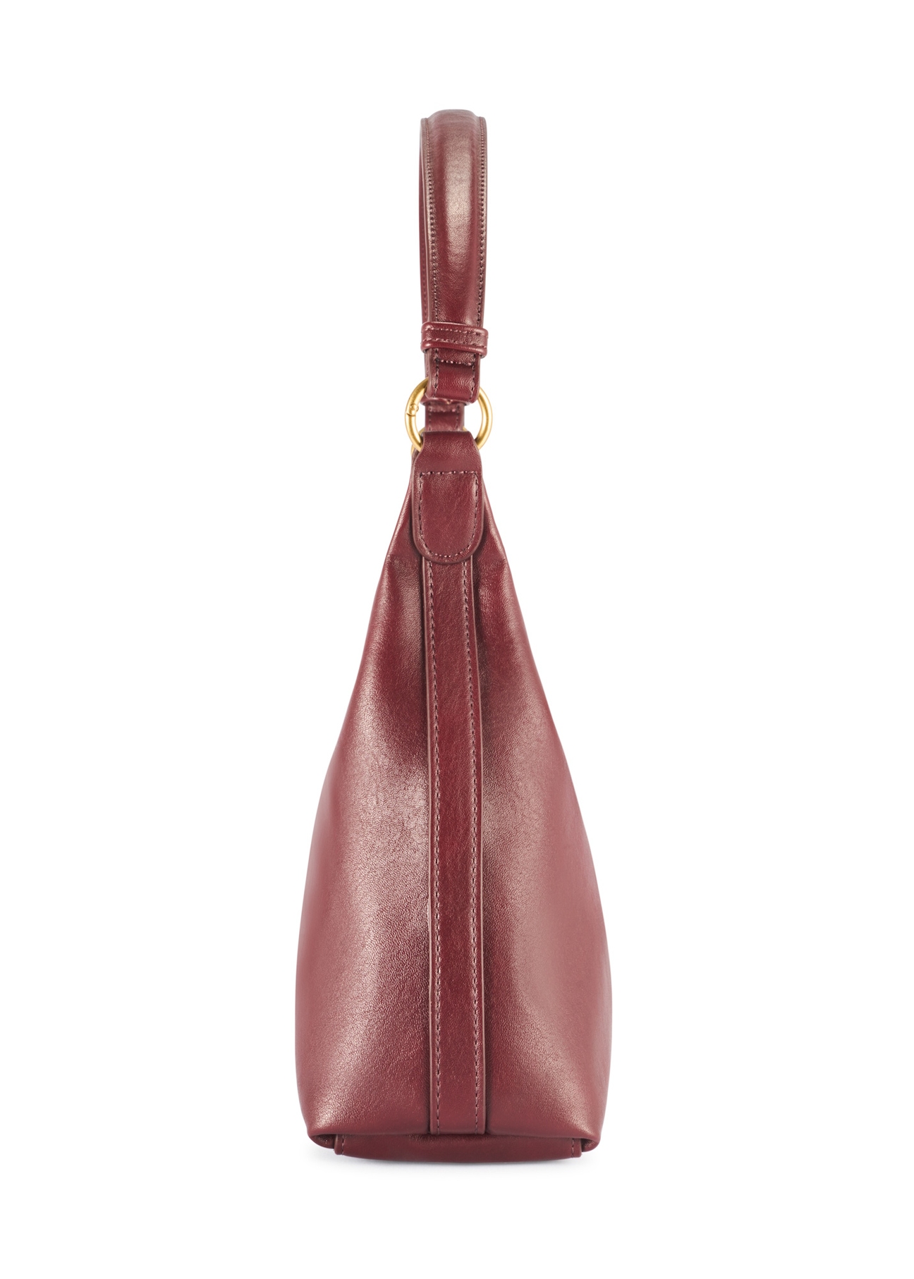 Dámska kabelka v bordovej farbe TOREC-1082-49(Z25), bočný pohľad na produkt na bielom pozadí.