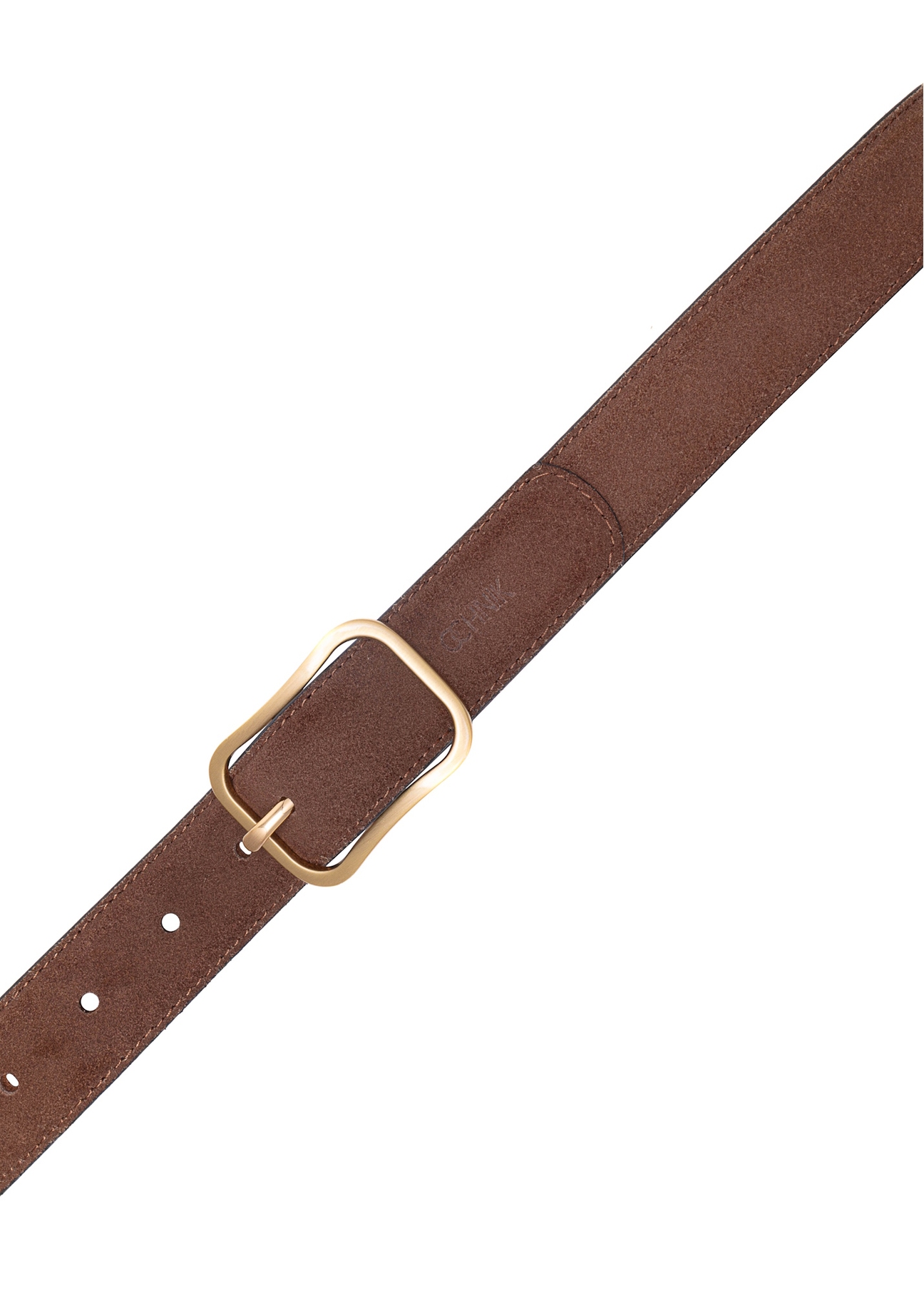 Dámsky opasok z hnedej kože PASDS-0317-89(Z25), pohľad na produkt s prackou na bielom pozadí.