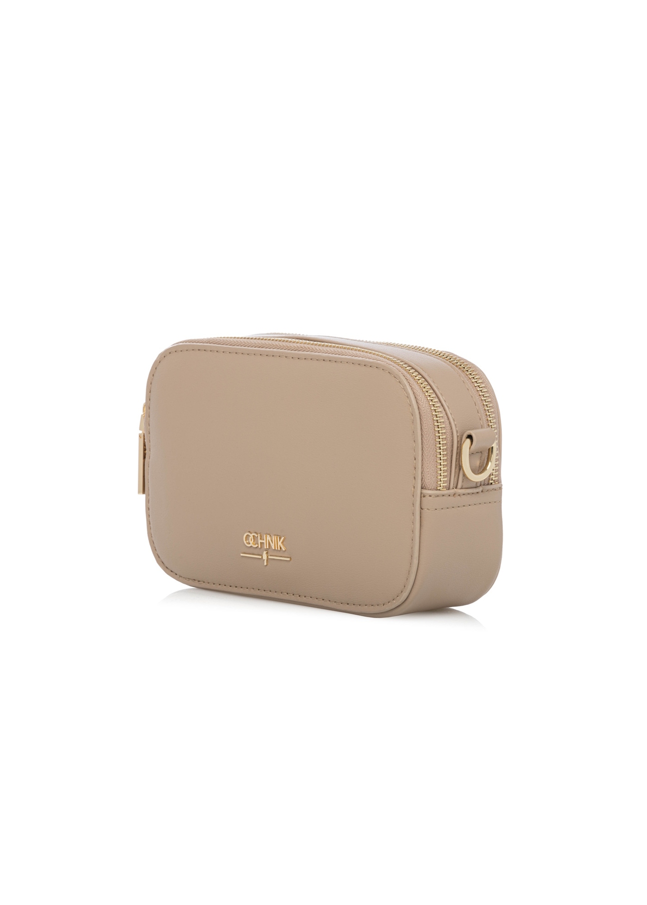 Béžová malá dámska kabelka TOREC-1172-1B(W26), diagonálny pohľad na produkt na bielom pozadí.