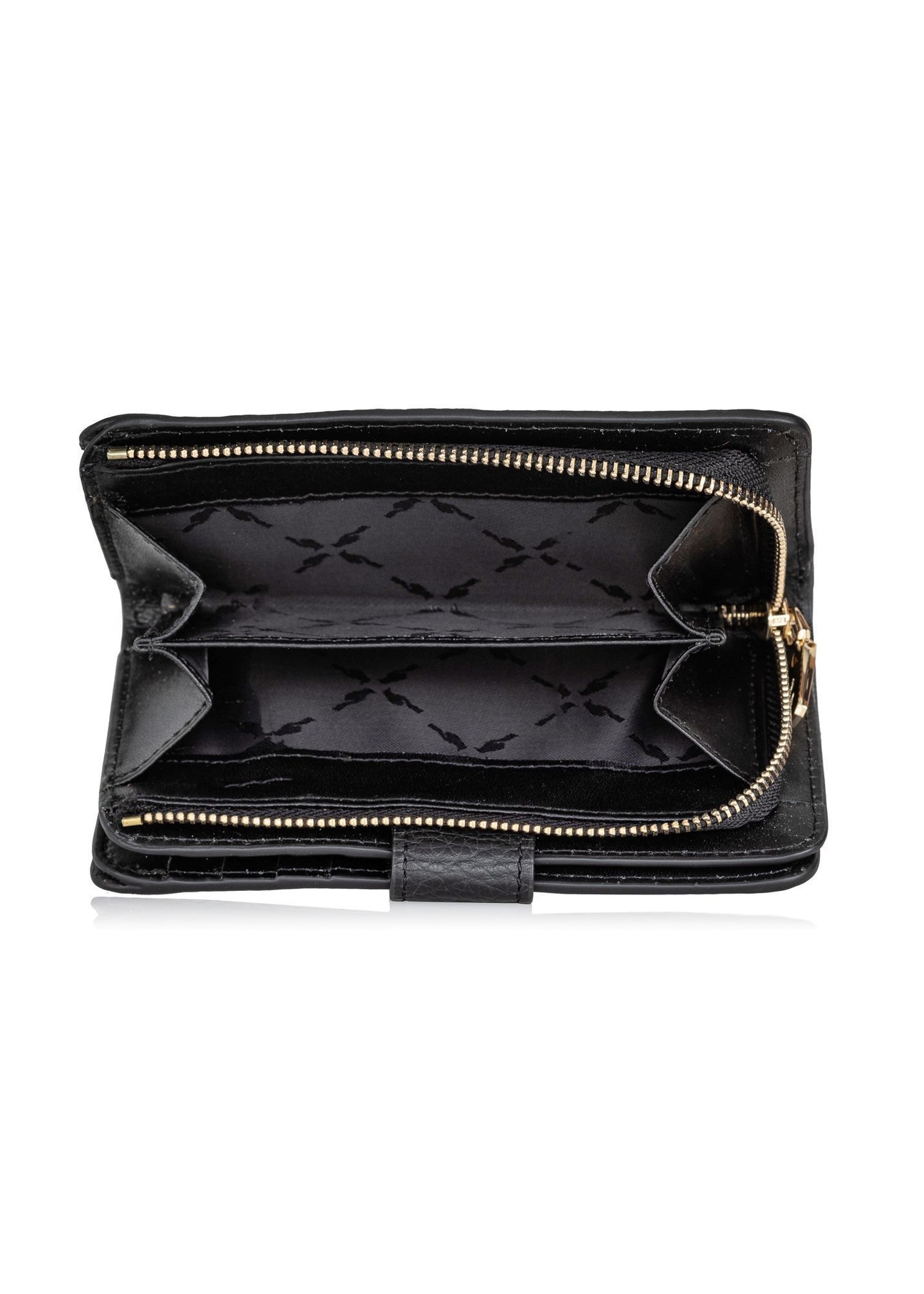 Dámska kožená peňaženka strednej veľkosti PORES-0896R-9I(W26), pohľad na produkt vo vnútri na bielom pozadí.