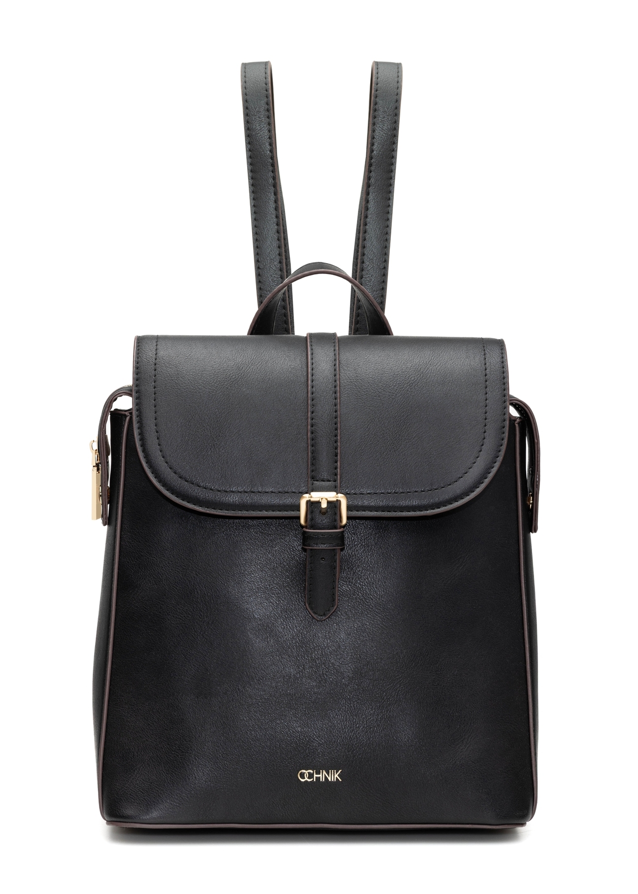 Dámsky batoh v čiernej farbe TOREC-1198-99(W26) - pohľad spredu na produkt, na bielom pozadí.