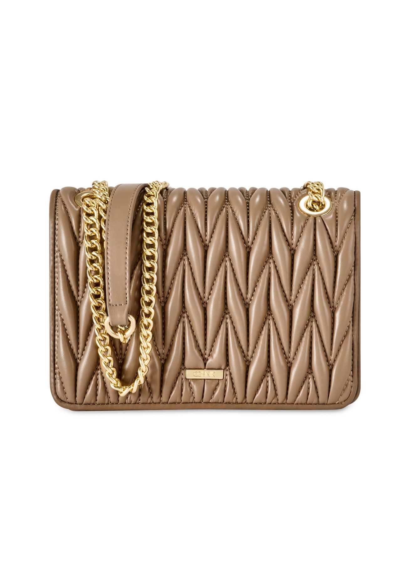 Béžová dámska kabelka s retiazkou TOREC-1102-24(Z25)