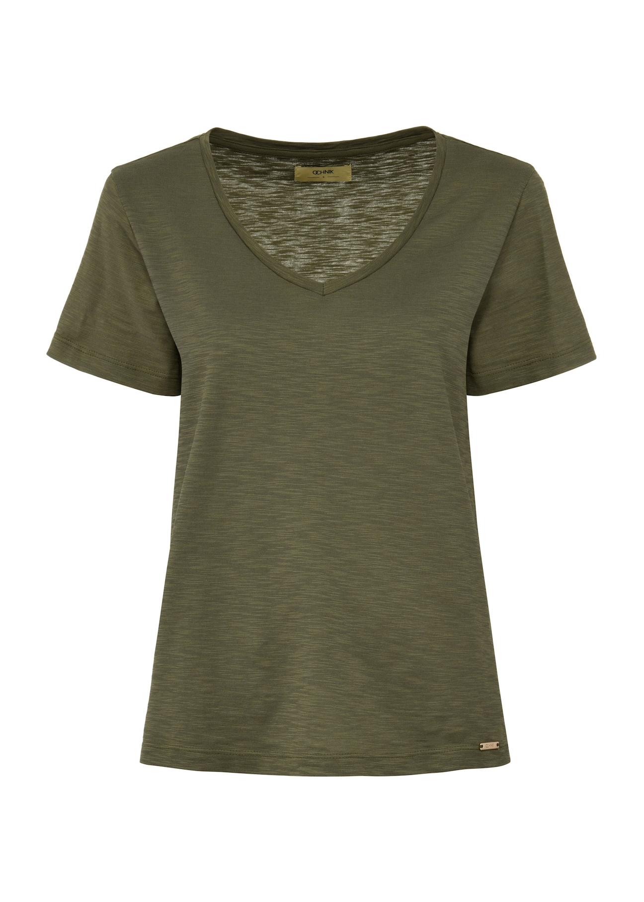 Bavlnené tričko dámske khaki TSHDT-0135-55(W25)-04