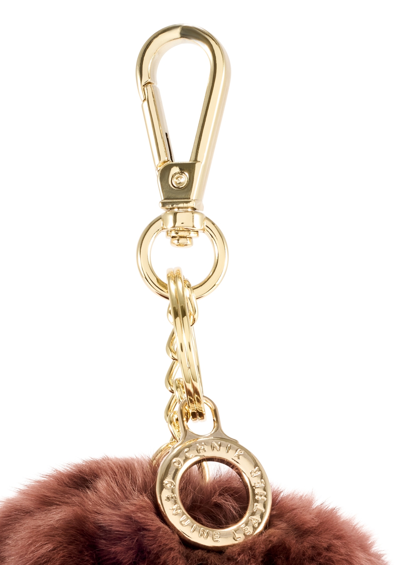 Bordová kľúčenka s brmbolcom BRELOK-117A-49(Z25), detail produktu, pohľad na bielom pozadí.