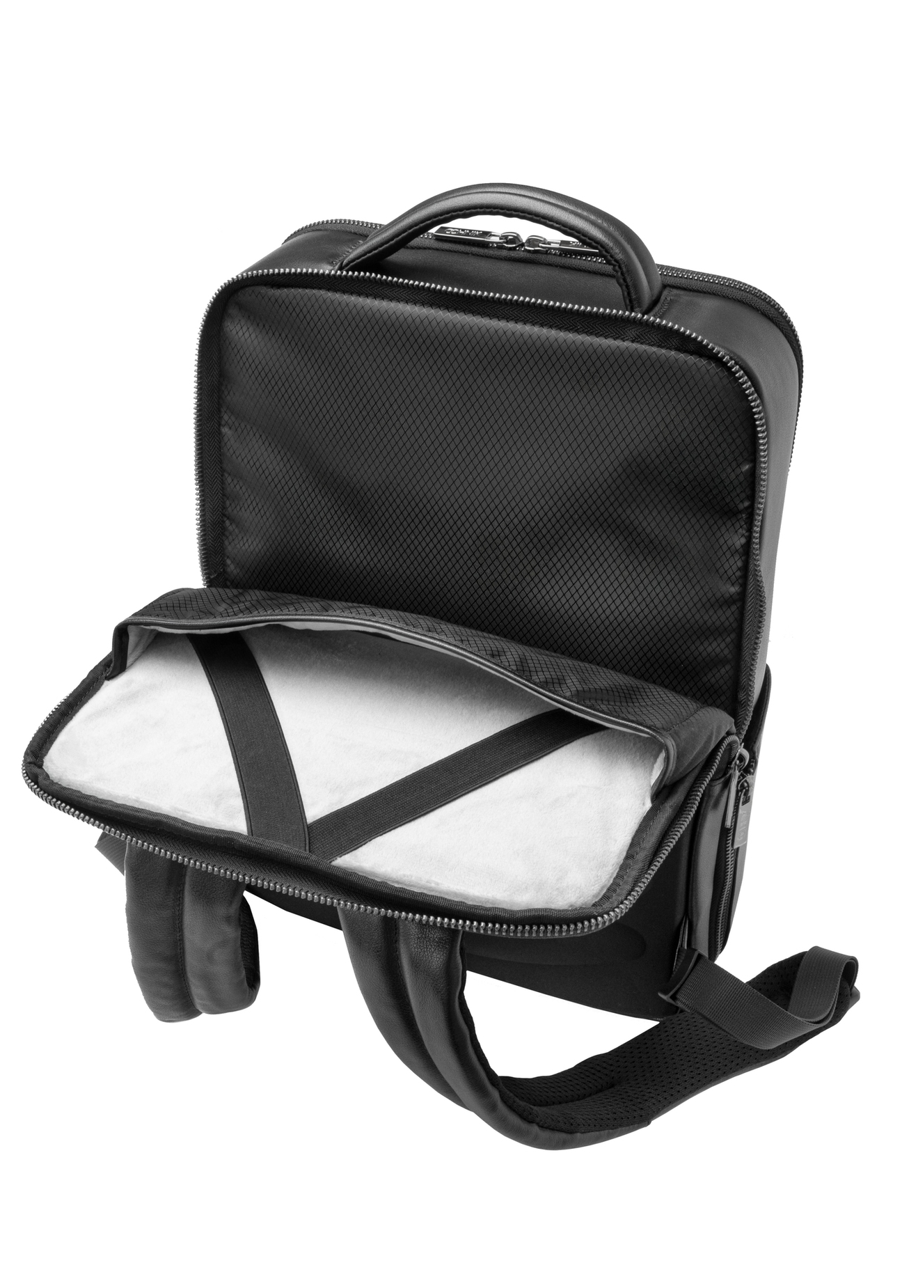 Čierny kožený pánsky ruksak PLCMS-0024-99(W26)