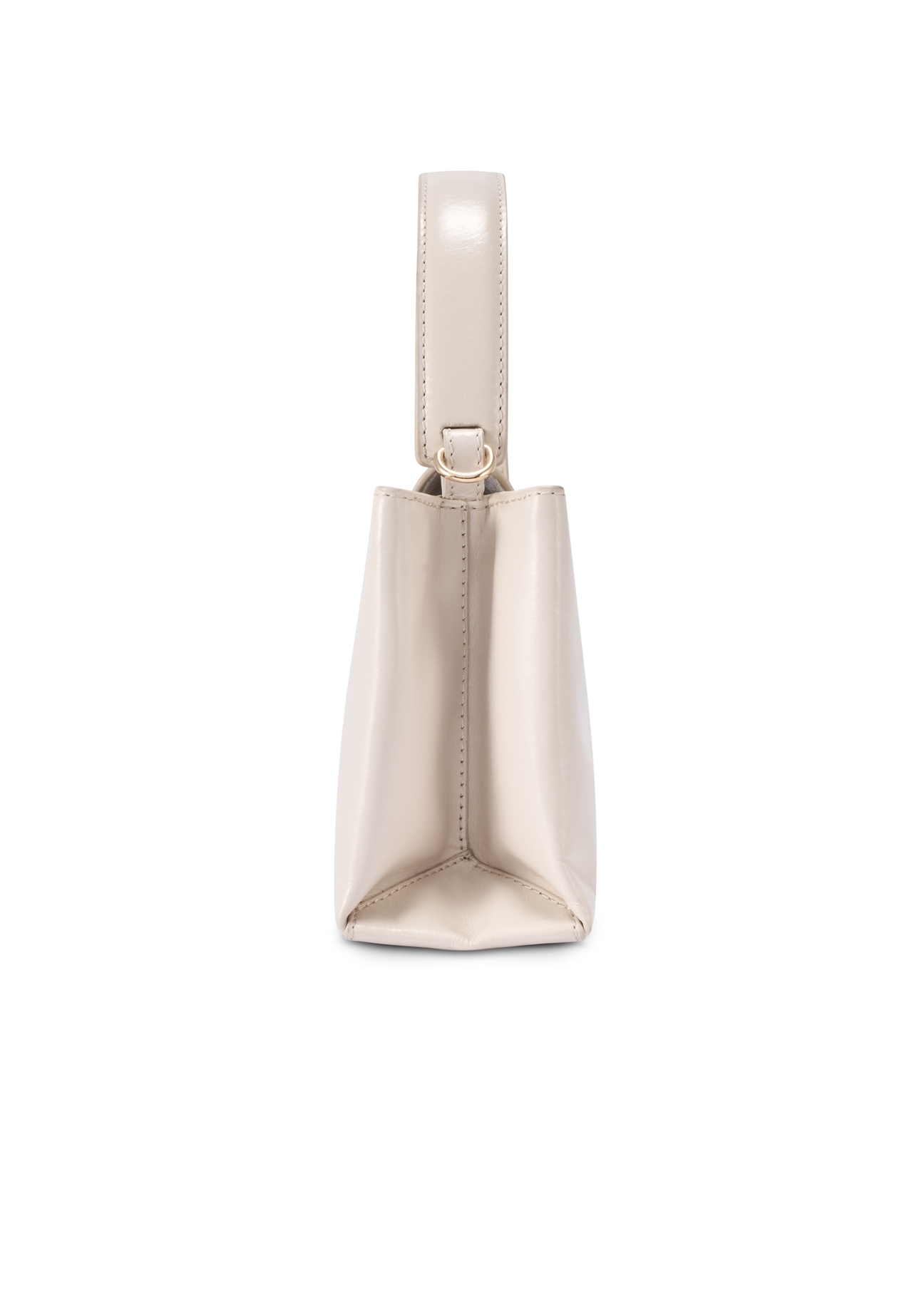 Kožená taška do kufra krémovej farby TORES-1270-0B(W26), bočný pohľad na produkt na bielom pozadí.