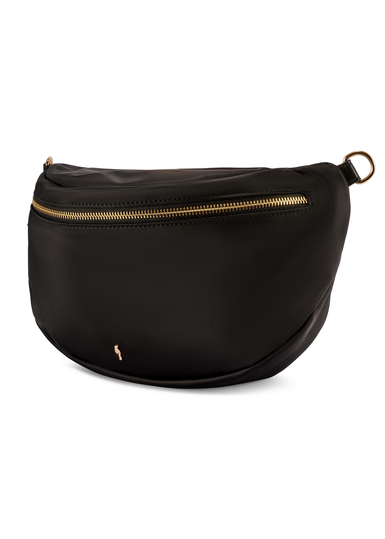 Veľká čierna dámska kabelka TOREN-0345-99(W26) - diagonálny pohľad na produkt, na bielom pozadí.