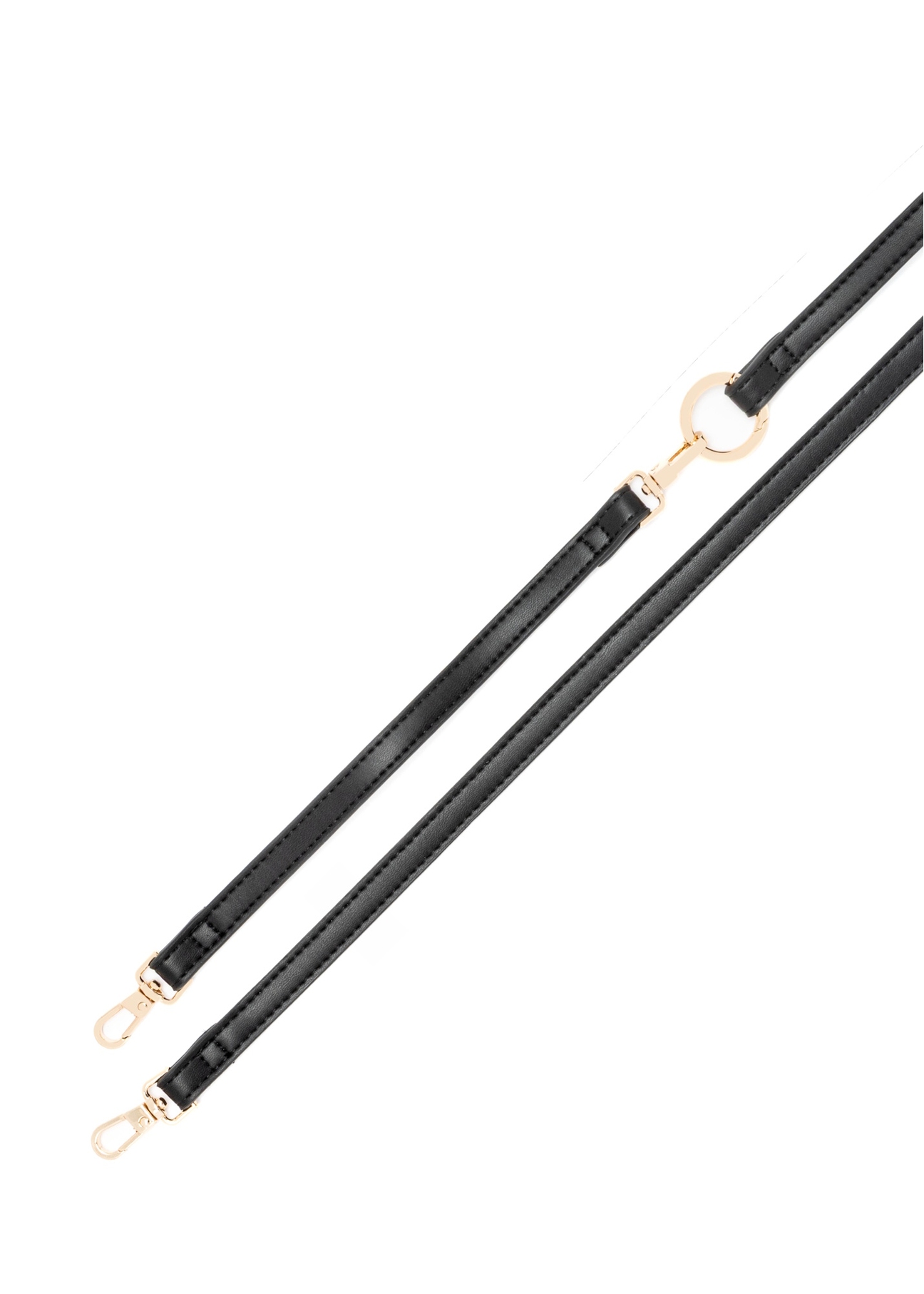 Čierna dámska peňaženka s remienkom POREC-0431-99(W26), pohľad na remienok produktu na bielom pozadí.