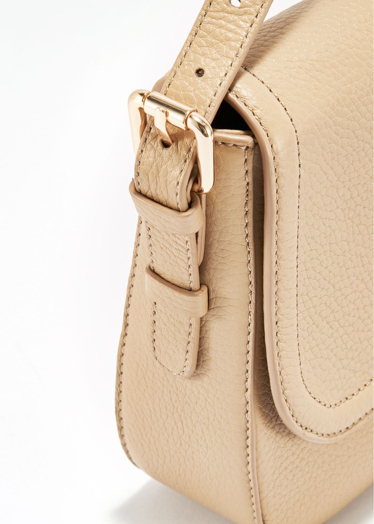 Béžová kožená dámska crossbody kabelka TORES-0985C-80(W25)-06