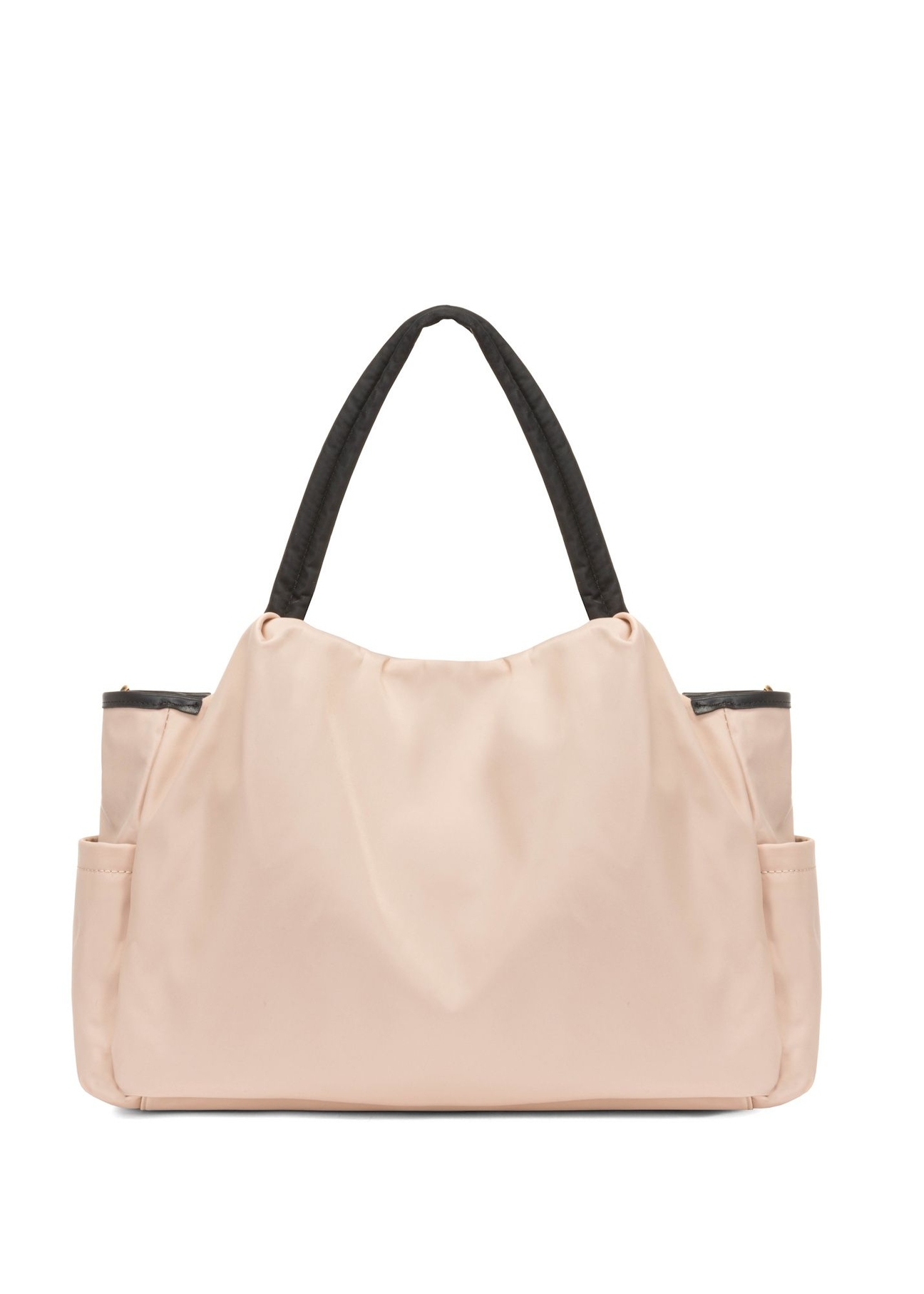 Púdrovo ružová taška pre mamičku TOREN-0308-5A(W26) - pohľad zozadu na produkt na bielom pozadí.